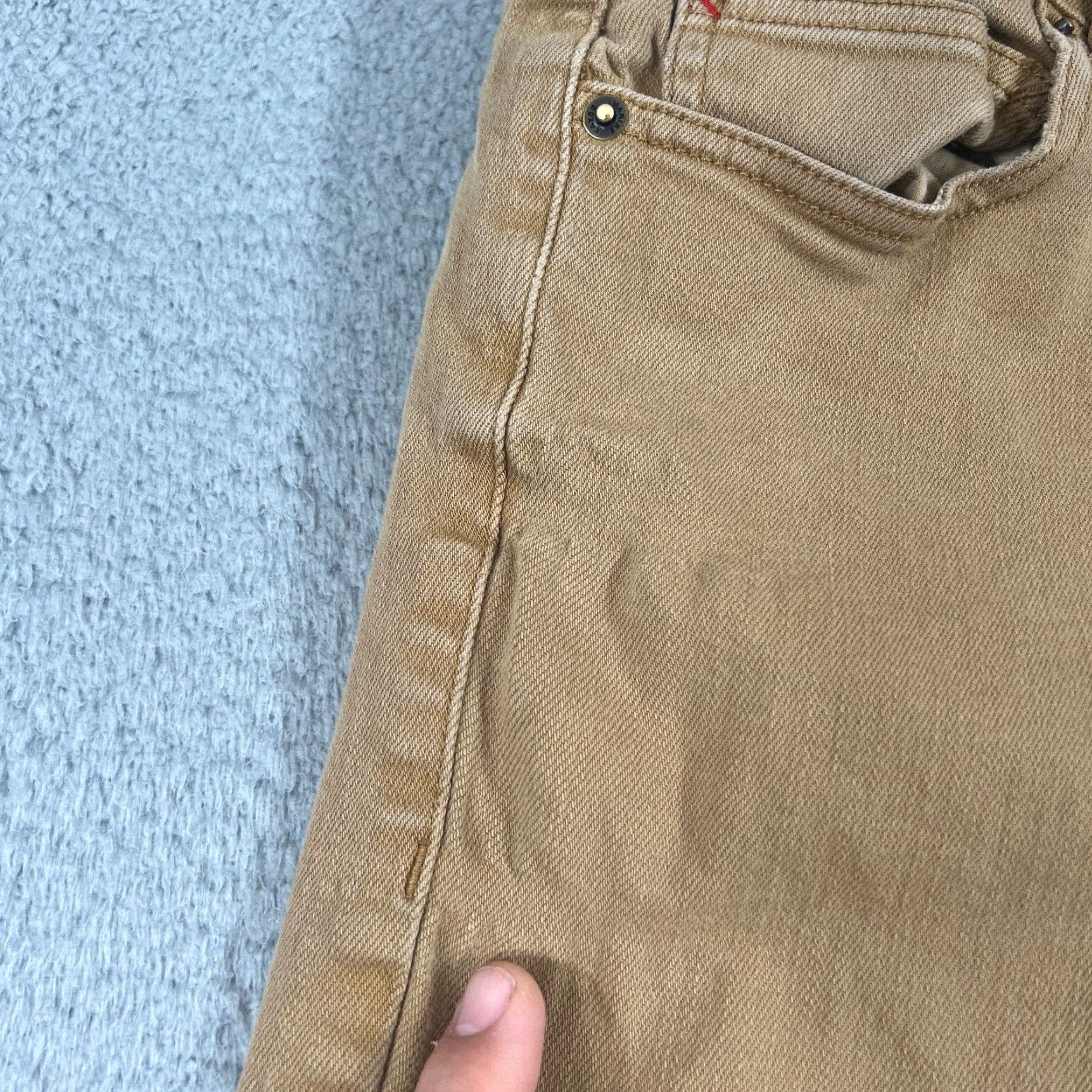 Marine Layer VINTAGE Marine Layer Men's Chino Pants 33x30 Flat Front Cotton Spandex Brown Casual Size US 33 - 3 Thumbnail