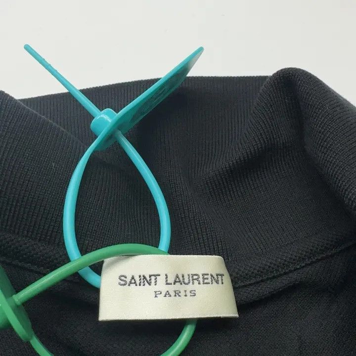 Saint Laurent Simple Black Polo Shirt-2507