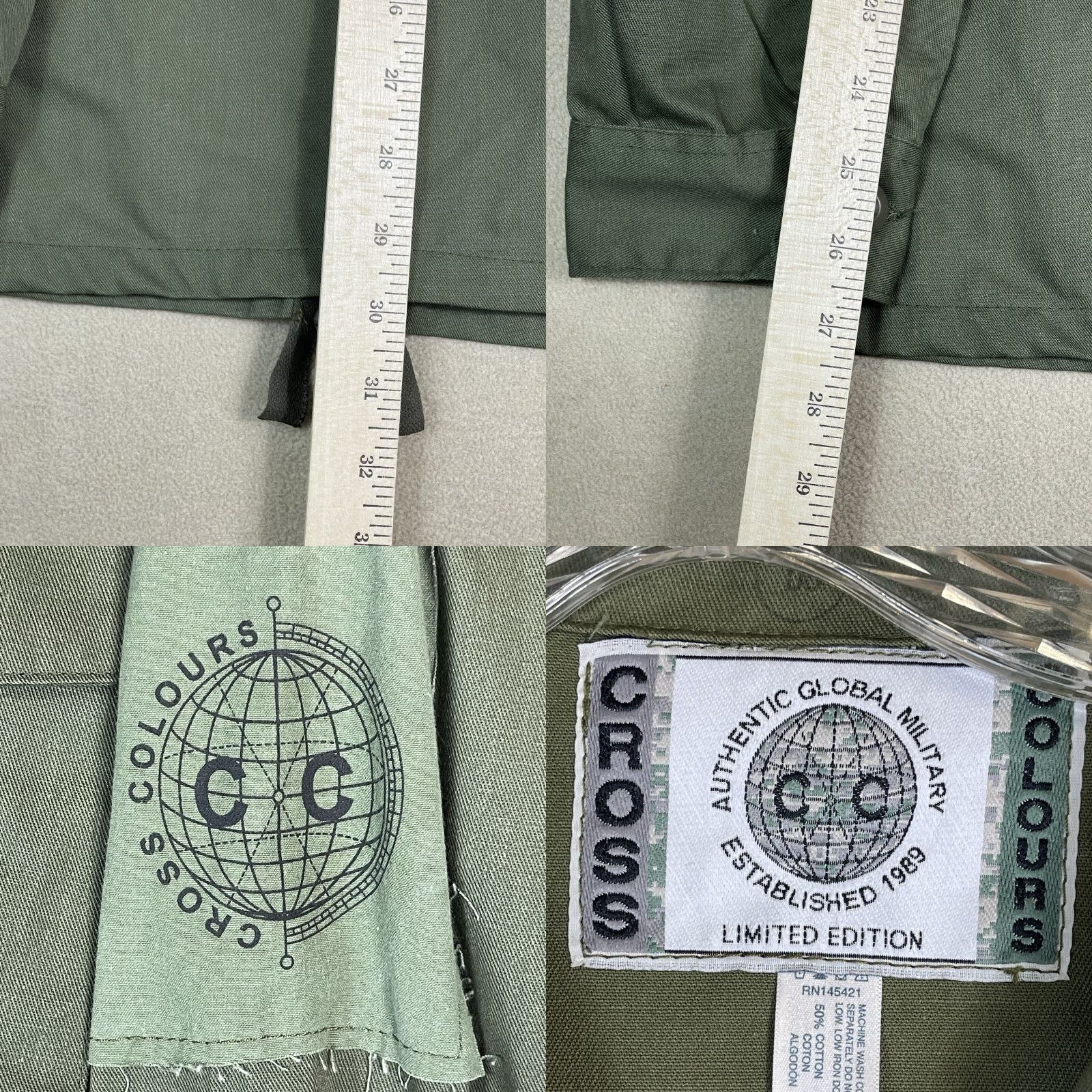 Vintage Cross Colours Shaket Mens M Green Army USA Limited Edition Shirt Jacket Adult Size US M / EU 48-50 / 2 - 8 Thumbnail
