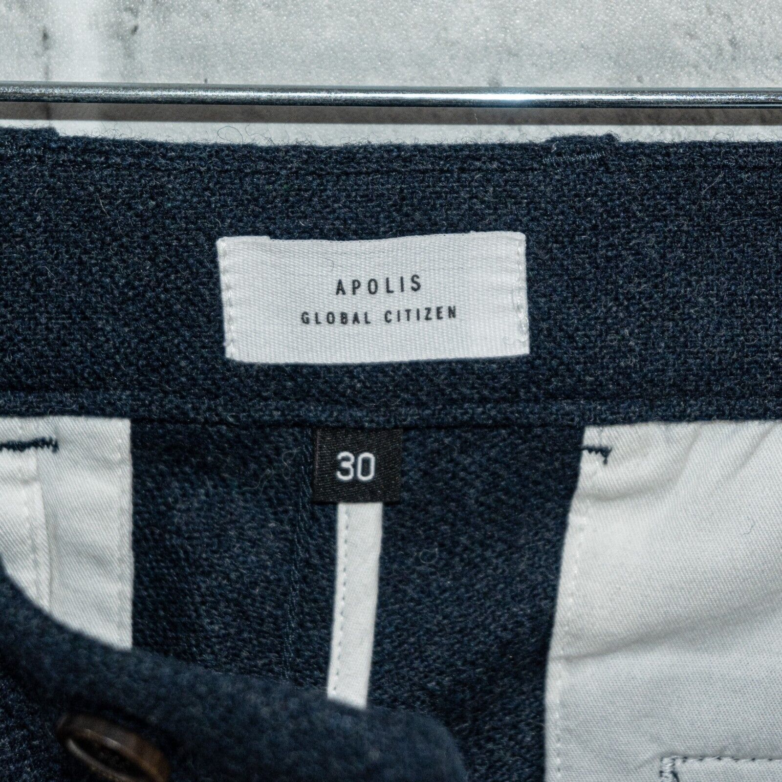 Apolis APOLIS Global Citizen Men's Wool Blend Trouser Pants Navy Size US 30 / EU 46 - 2 Thumbnail