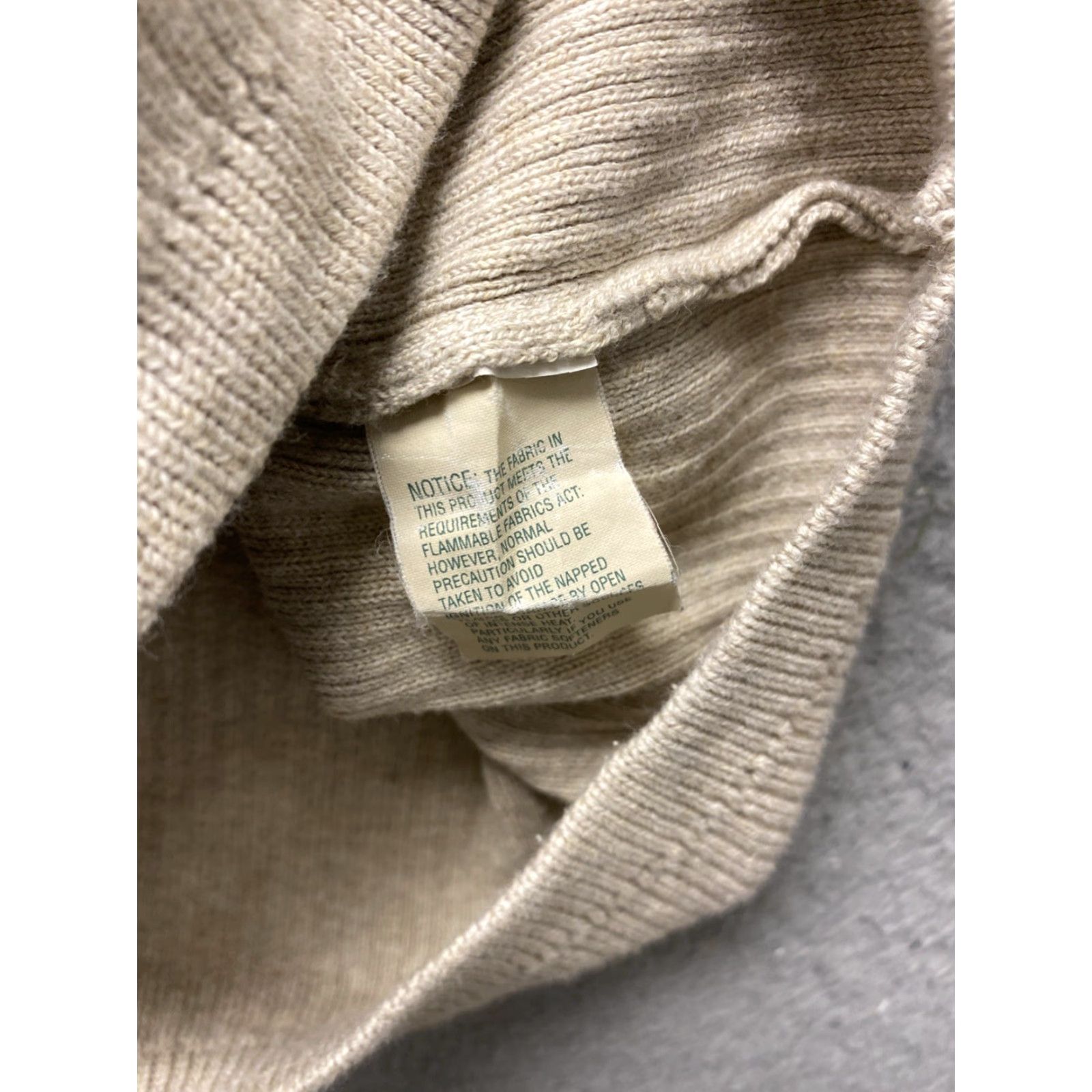 Vintage L.L. Bean Sweater Women’s M Tan Cotton Full Zip Jacket / 156-6 Full Zip Pockets Mock Neck Casual Travel Knit Solid Size M / US 6-8 / IT 42-44 - 5 Thumbnail
