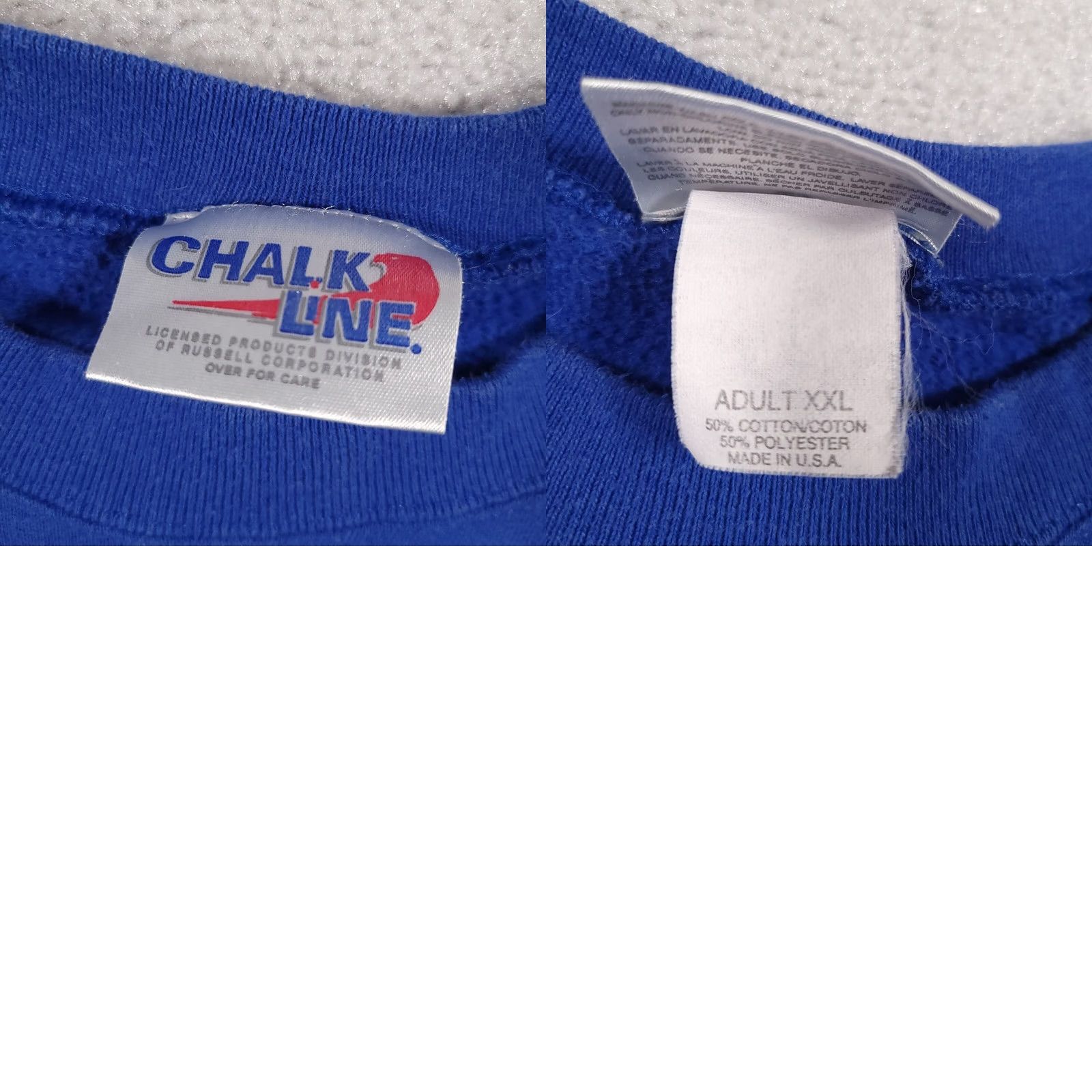 Chalk Line VINTAGE Chalk Line Sweatshirt Mens XXL Blue Blank Crewneck By Russell Made In USA Size US XXL / EU 58 / 5 - 9 Thumbnail