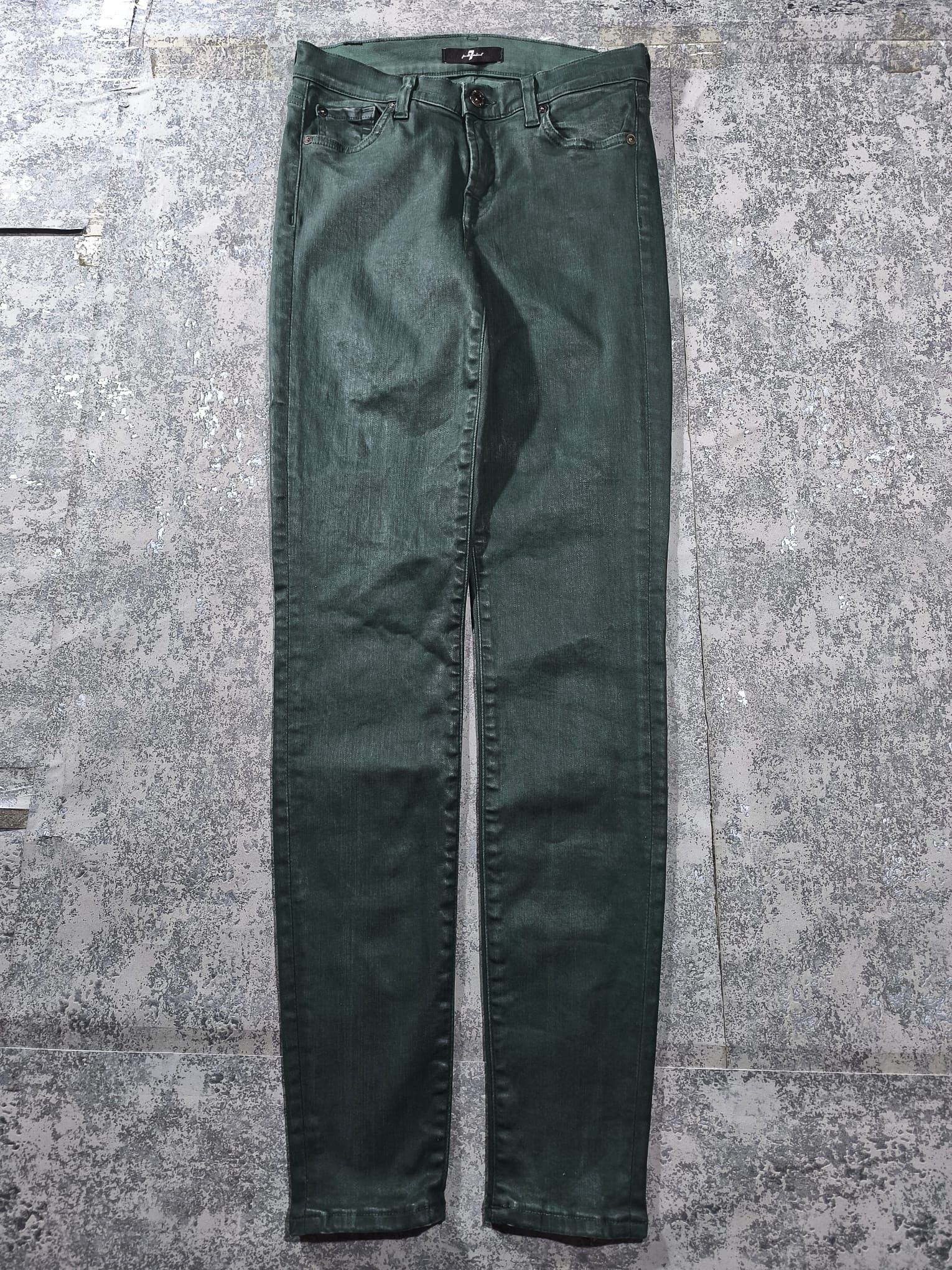 7 For All Mankind hedi slimane type skinny slim coated waxed jeans Size 27" / US 4 / IT 40 - 2 Thumbnail