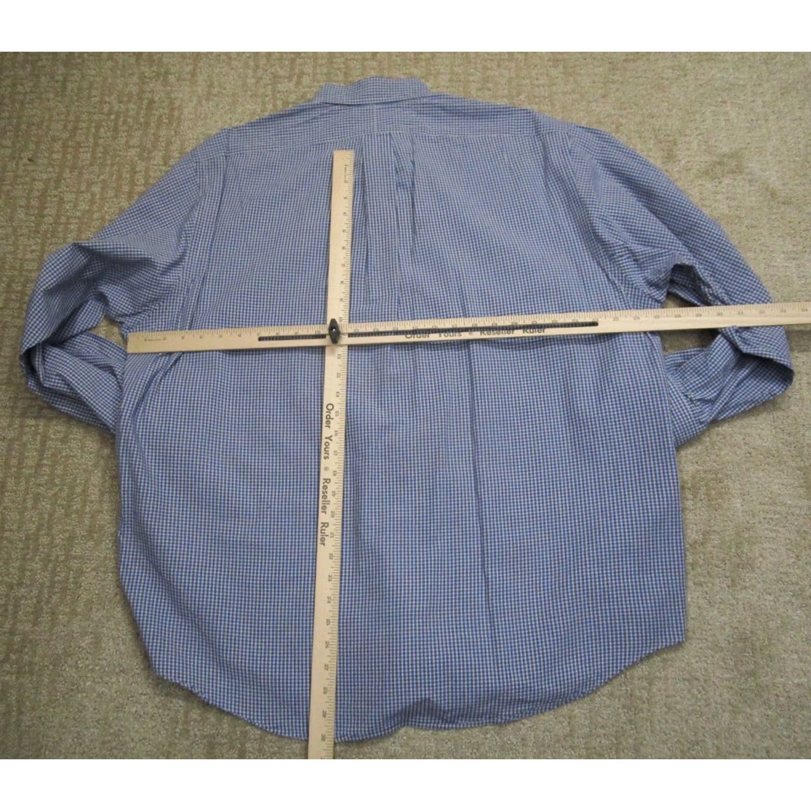 Ralph Lauren VINTAGE Ralph Lauren Shirt Men XL Blue Long Sleeve Button-Down Gingham Yarmouth Preppy Classic Size US XL / EU 56 / 4 - 4 Thumbnail