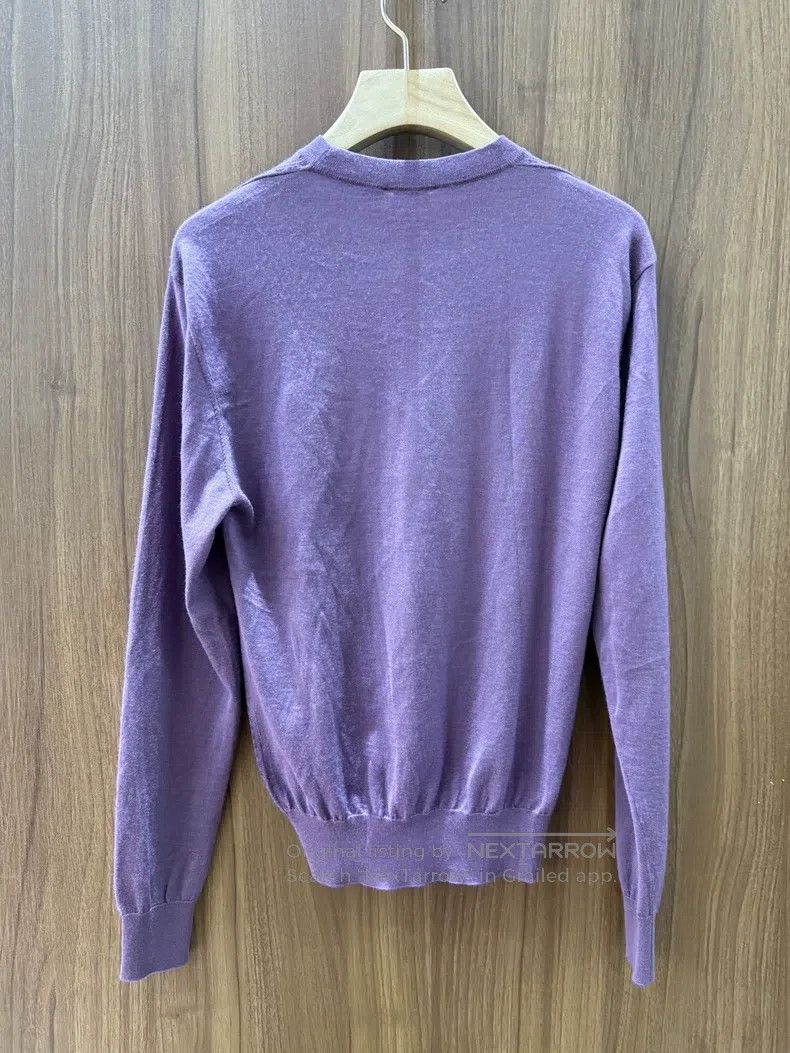 Hermes Hermes Purple round-neck knitted sweater Size US XS / EU 42 / 0 - 2 Thumbnail