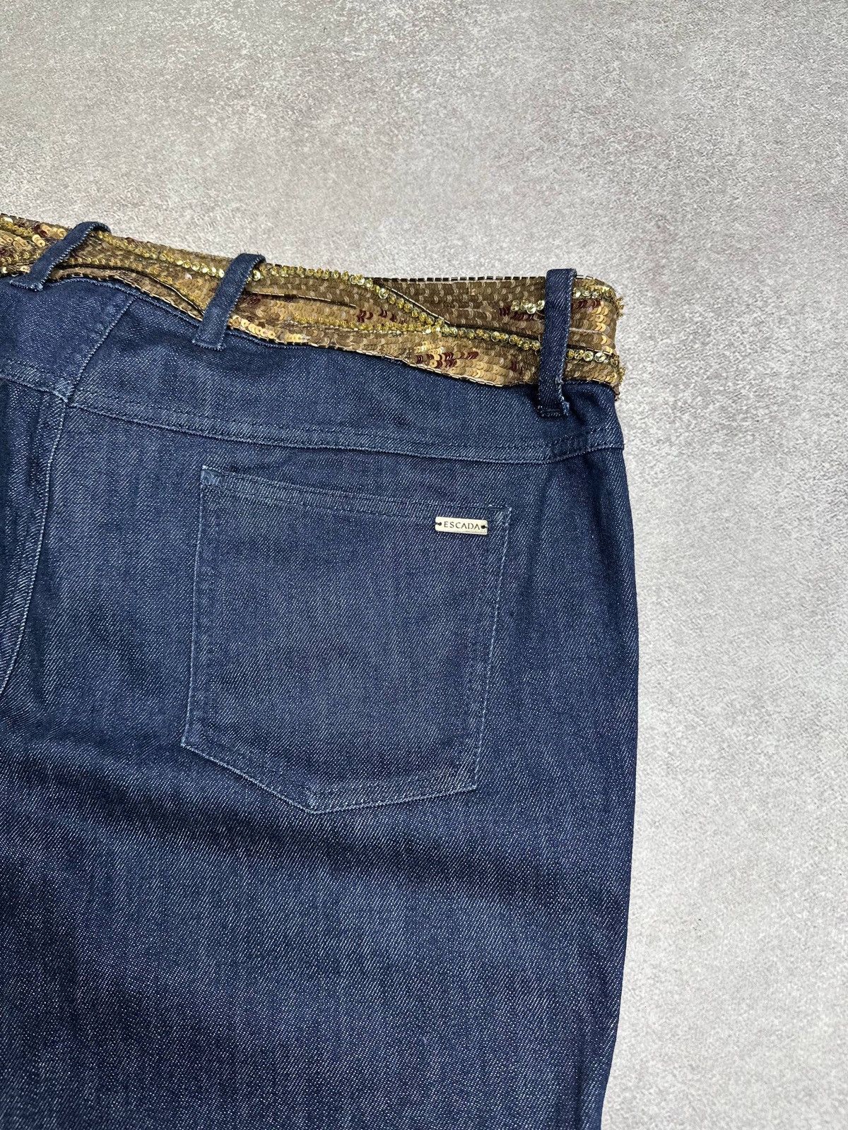 Escada Vintage Escada Golden Belt Grunge Avantgarde Pants Denim Size US 32 / EU 48 - 5 Thumbnail