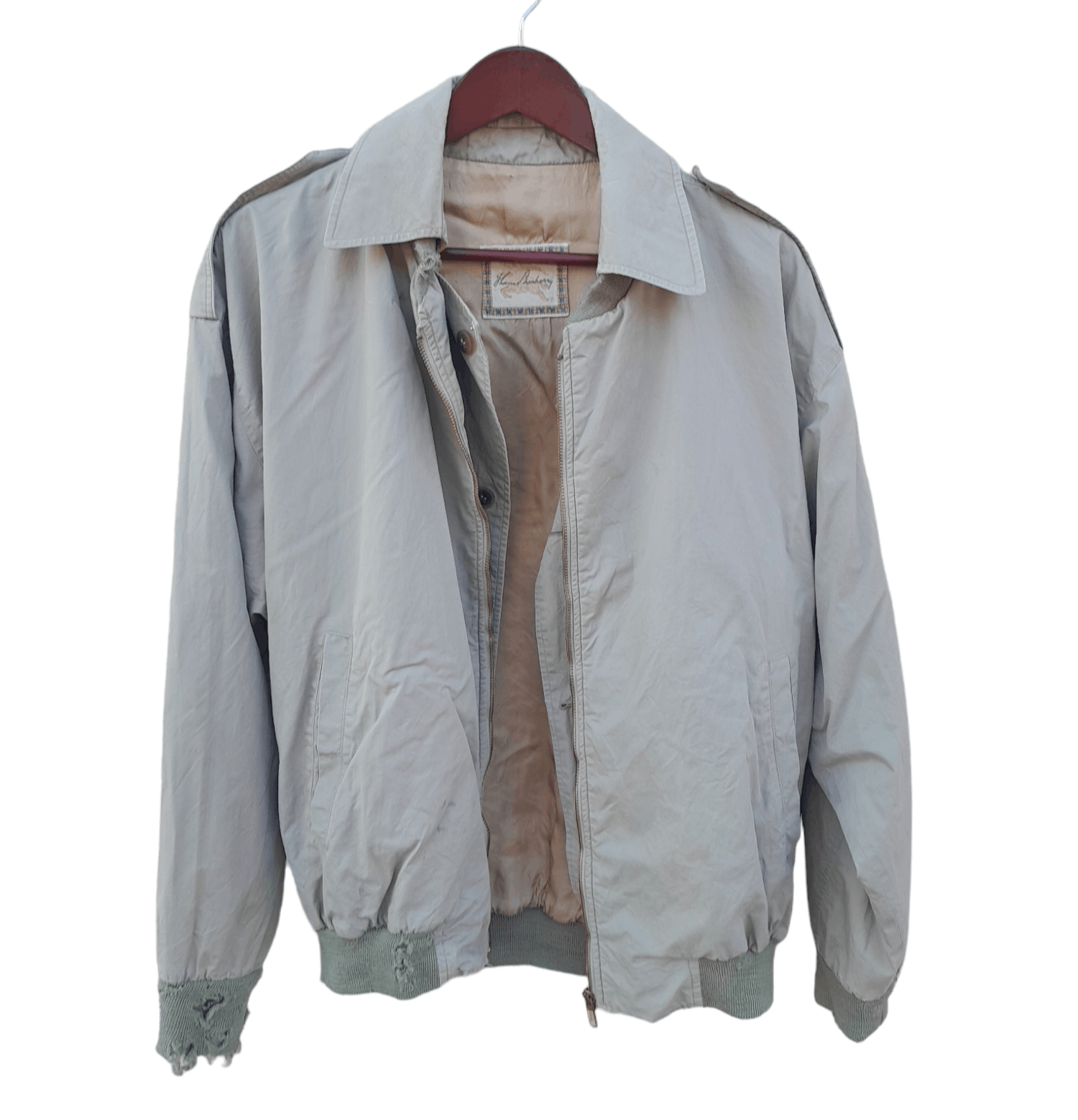 image of Vintage Thomas Burberry Jacket in White Smoke, Men's (Size Medium)