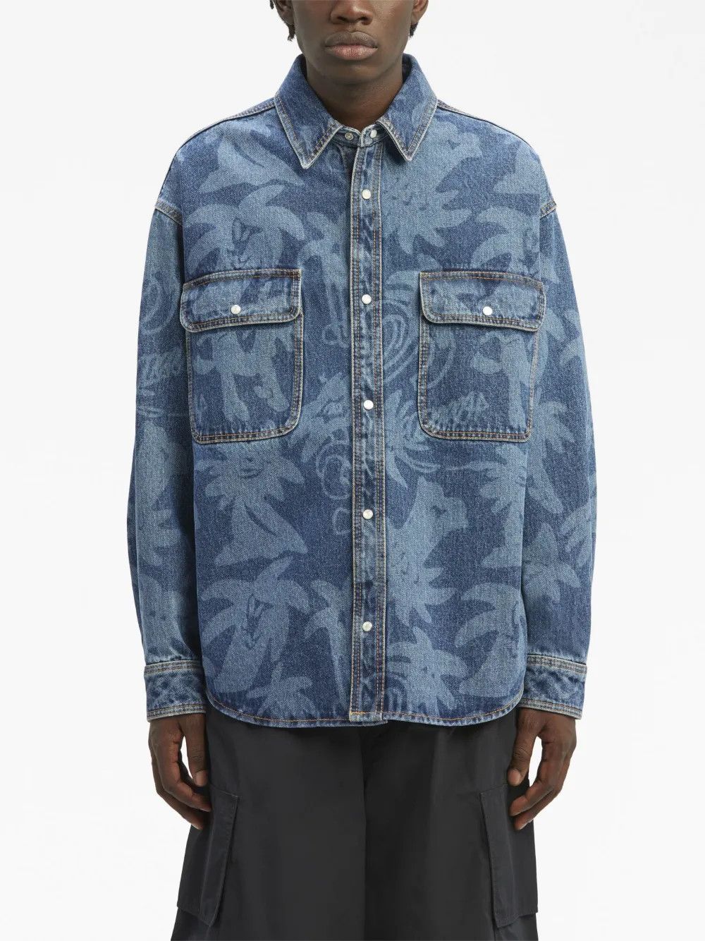 Palm Angels o1y0325 Logo Denim Jacket in Blue Size US S / EU 44-46 / 1 - 2 Thumbnail