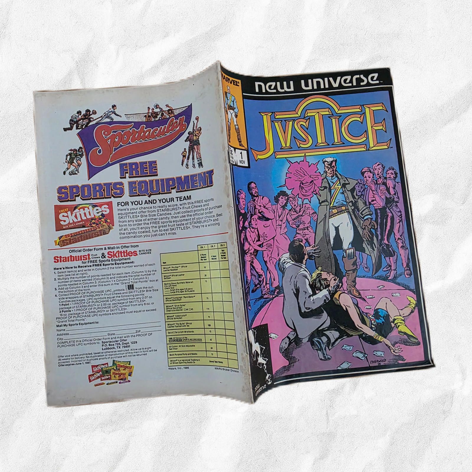 Marvel Comics Justice #1 1986 Marvel New Universe Comic (C) Size ONE SIZE - 5 Thumbnail
