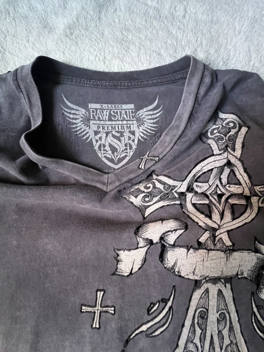 Affliction × Vintage ‘00s AFFLICTION STYLE RAW STATE TEE Size US L / EU 52-54 / 3 - 3 Thumbnail