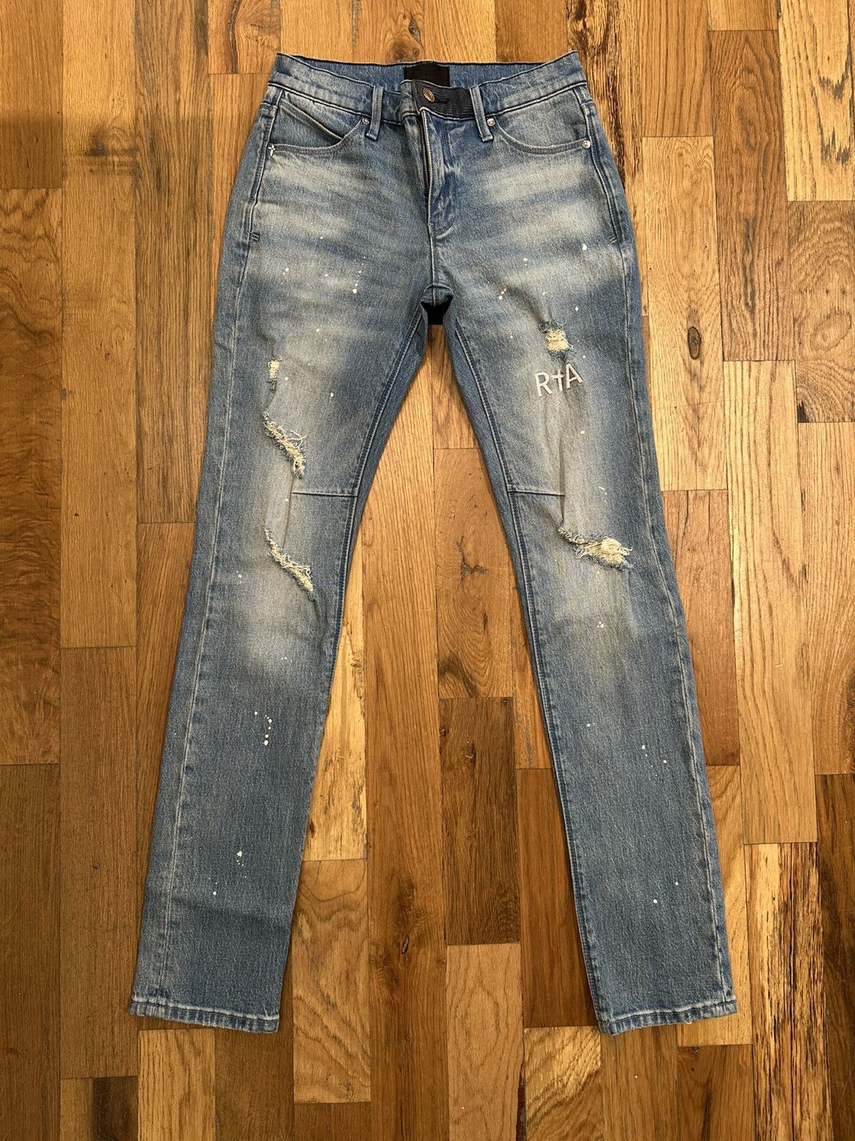 Rta Rta Small White Spell Distressed Blue Denim Jeans Size 30 Size US 30 / EU 46 - 1 Thumbnail
