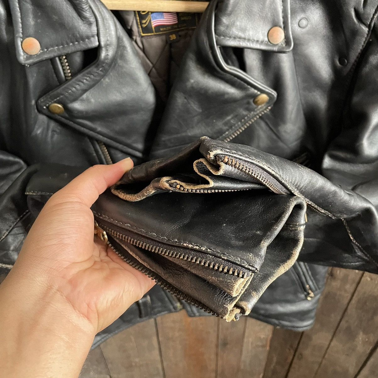 Vanson Leathers × Vintage Vintage Vanson Leather Double Collar Leather Jacket Size US M / EU 48-50 / 2 - 5 Thumbnail