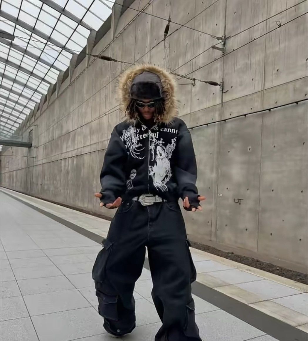 Japanese Brand Black y2k japenese brand zip up Size US L / EU 52-54 / 3 - 3 Thumbnail