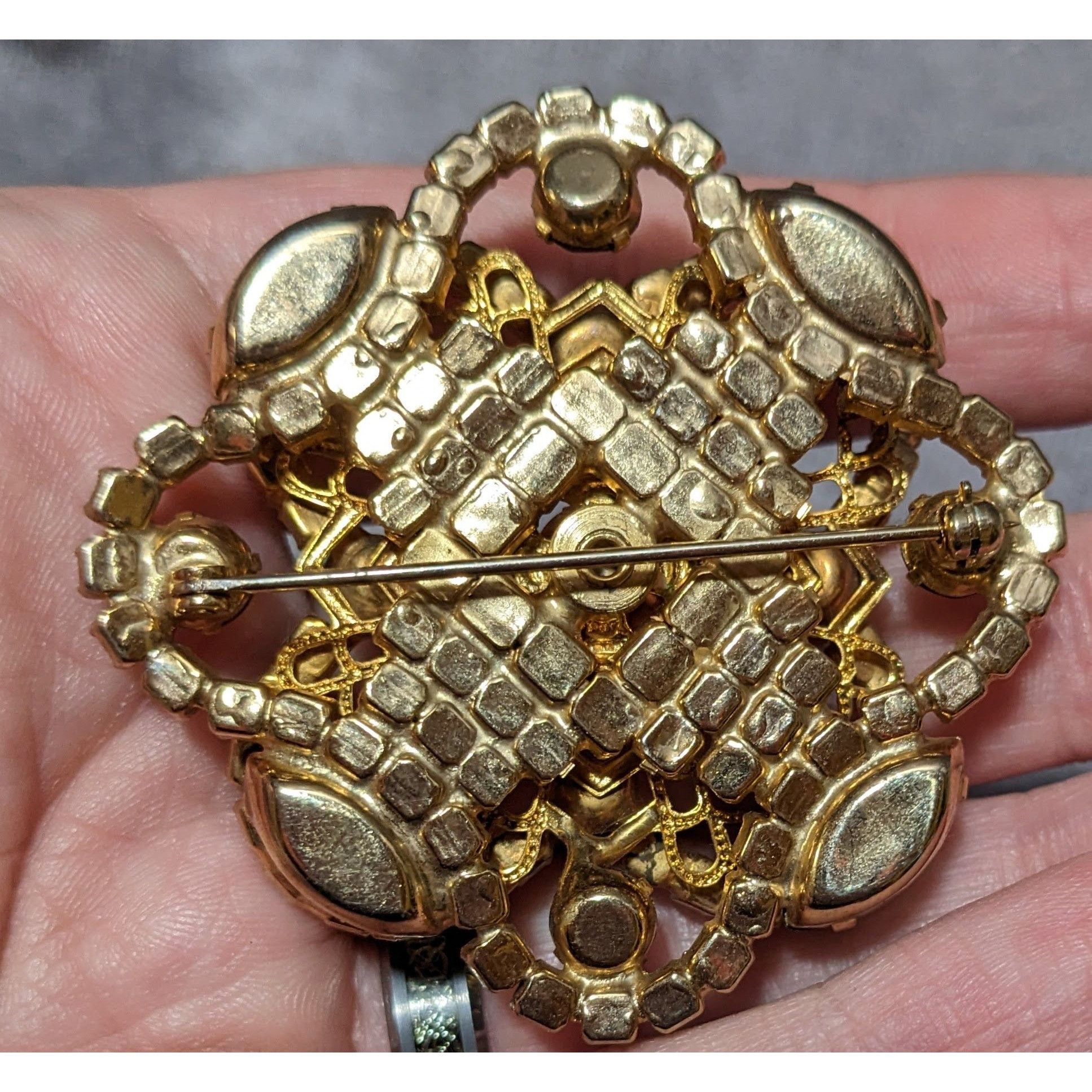 Other Vintage Floral Glam Multilayer Gold And Purple Rhinestone Br Size ONE SIZE - 6 Thumbnail