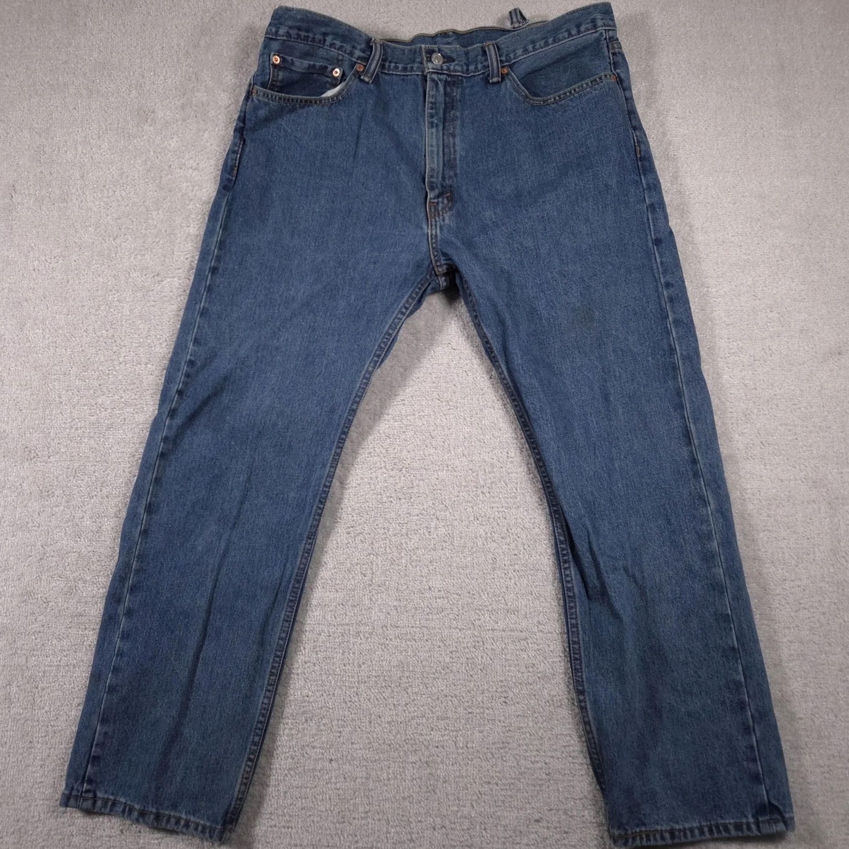 Levi's Levi's 505 Jeans Mens 40x30 Blue Straight Leg Zip Fly Denim Mid Rise 5 Pocket Jeans Size US 40 / EU 56 - 2 Thumbnail