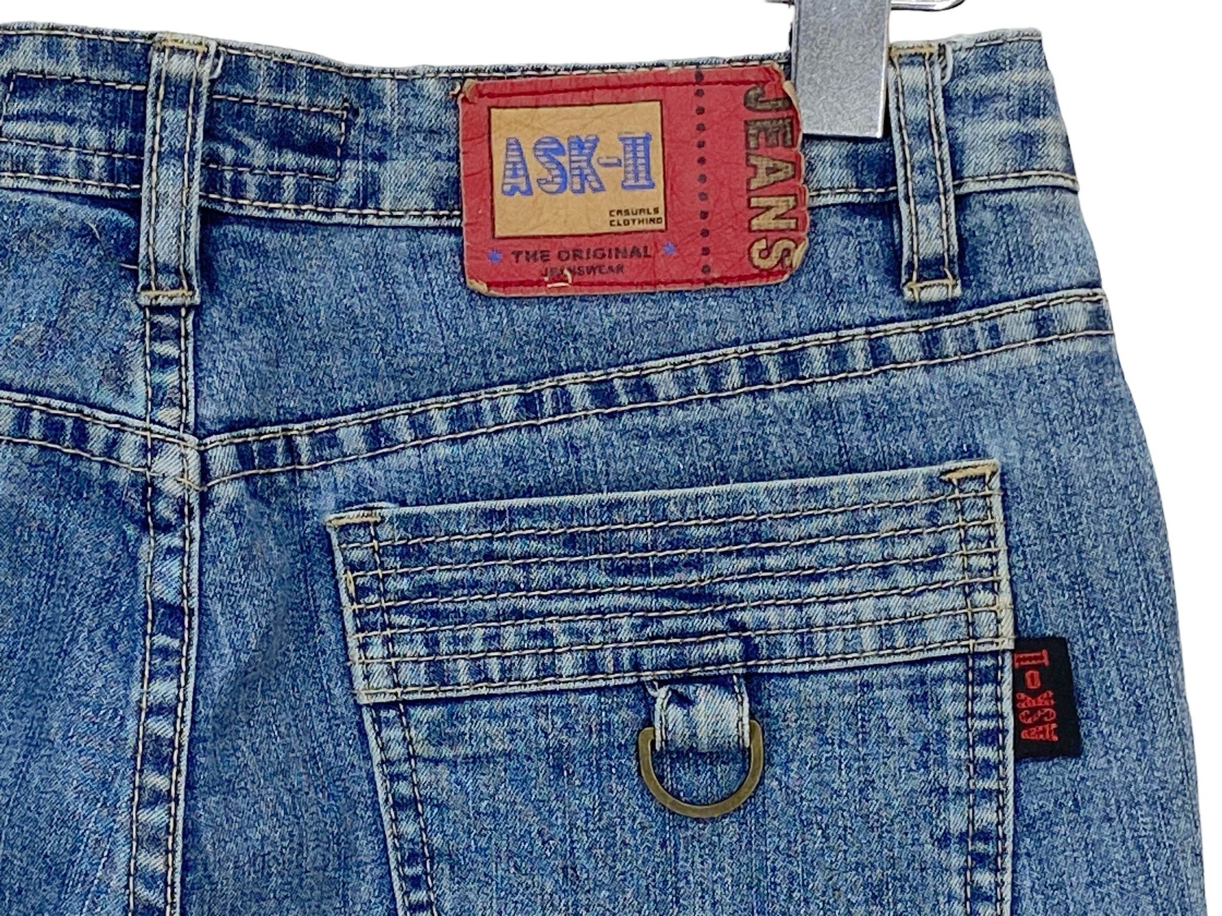 Japanese Brand ASK II Hip Hop Skateboard Jeans Cargo Baggy Jeans Size US 28 / EU 44 - 8 Thumbnail