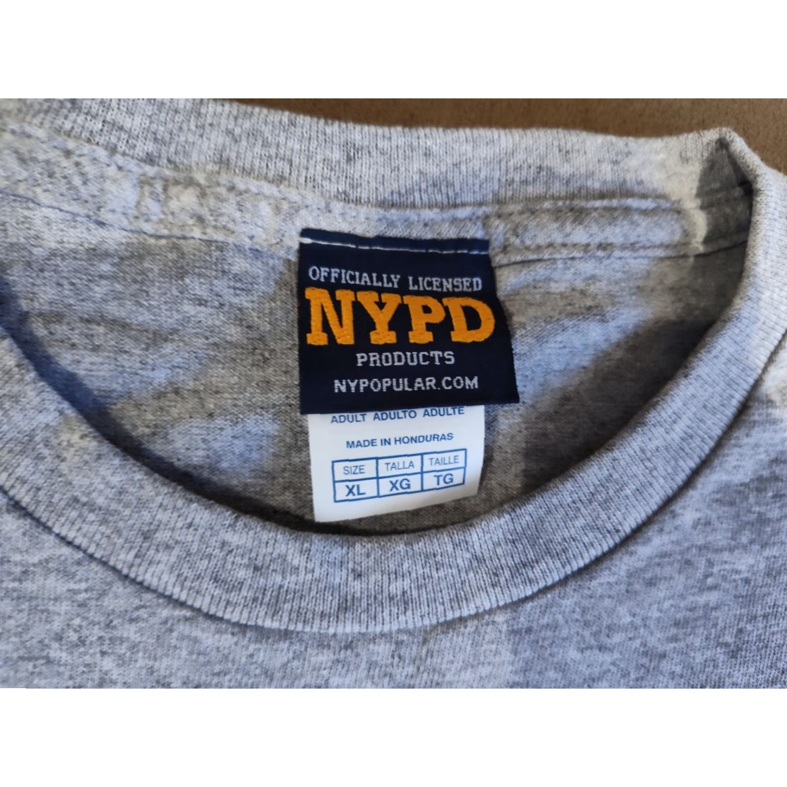 Vintage NYPD Mens T-Shirt XL Gray Cotton Officially Licensed Short Sleeve Classic Fit Unknown Country Size US XL / EU 56 / 4 - 6 Thumbnail