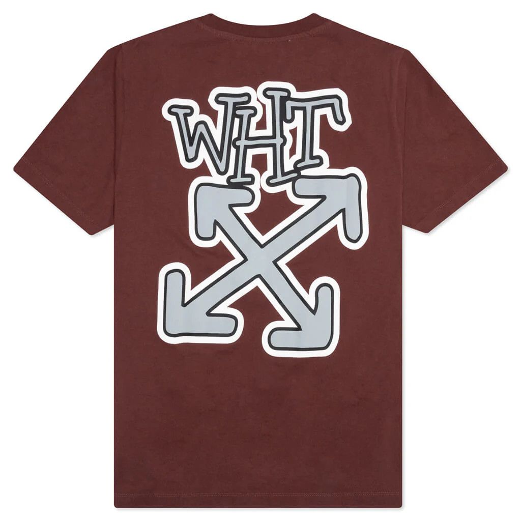 Off-White o1gr1nt0125 Carlos Arrow Slim S/S T-Shirt in Barolo Size US XS / EU 42 / 0 - 2 Thumbnail