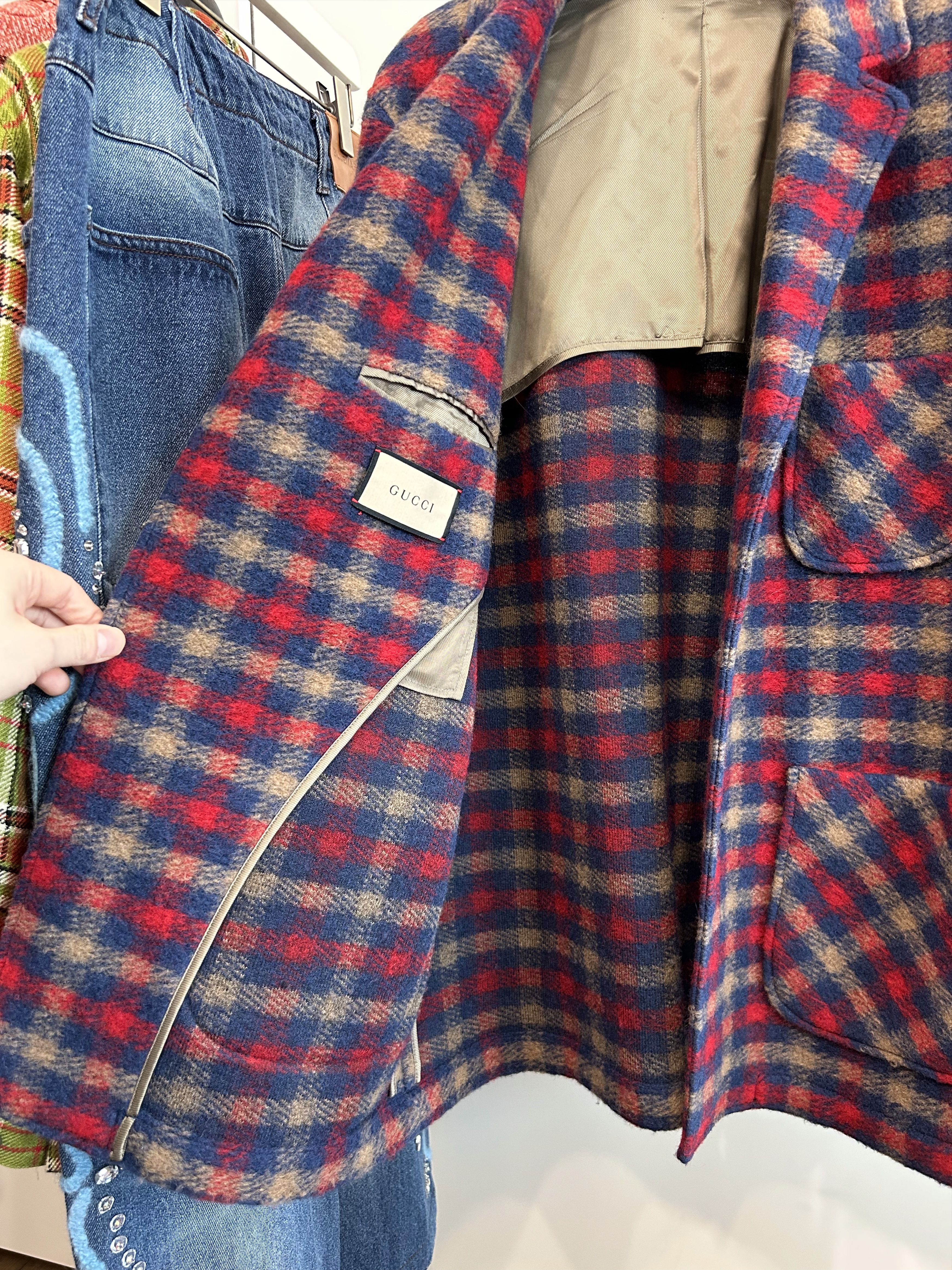 Gucci GUCCI Bycolor Wool Check Jacket Size 50L - 7 Thumbnail