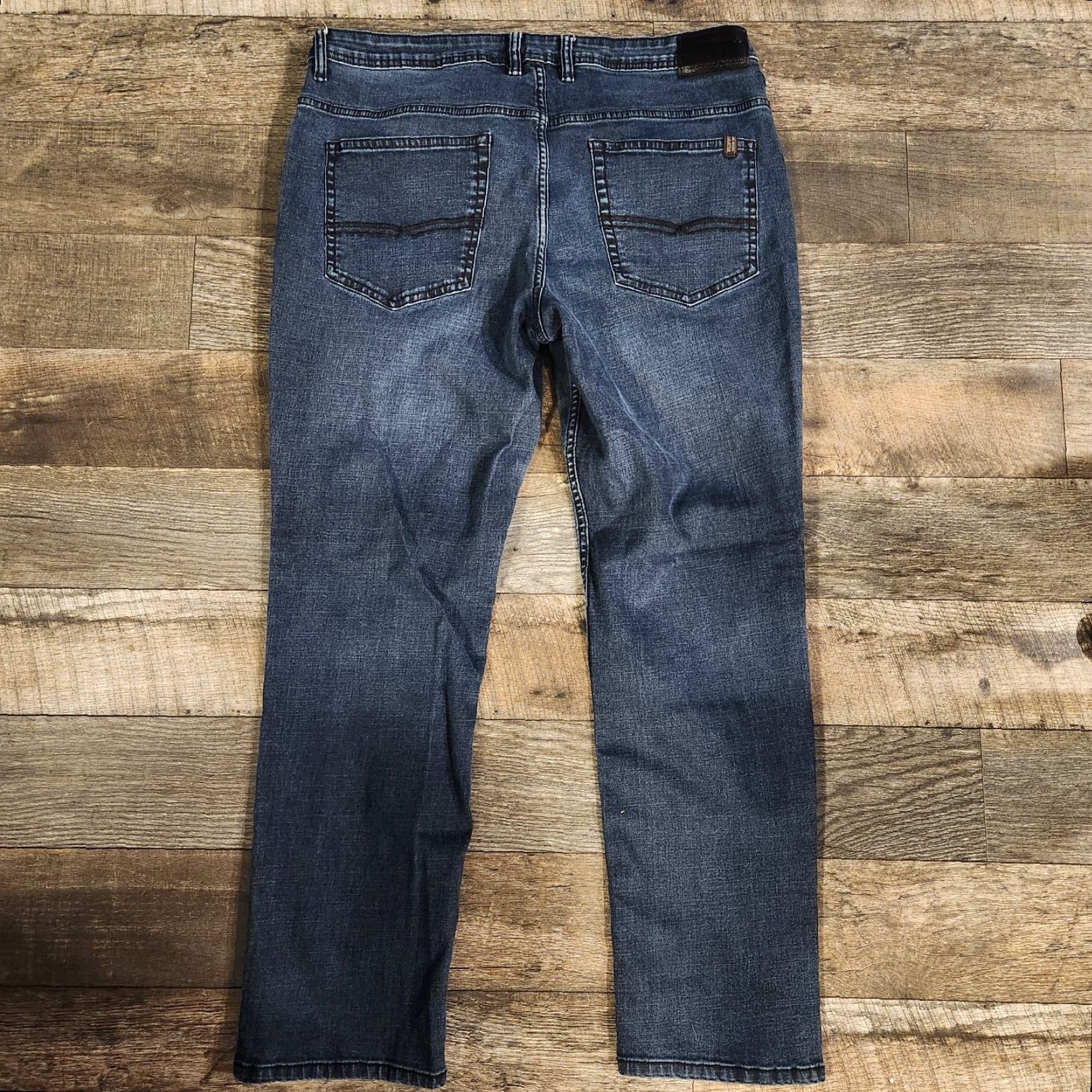 Buffalo David Bitton Buffalo David Bitton Jeans Jason X Straight Stretch Denim Blue Mens 38x32 Dark Jeans Regular Stretch Mens Size US 38 / EU 54 - 6 Thumbnail