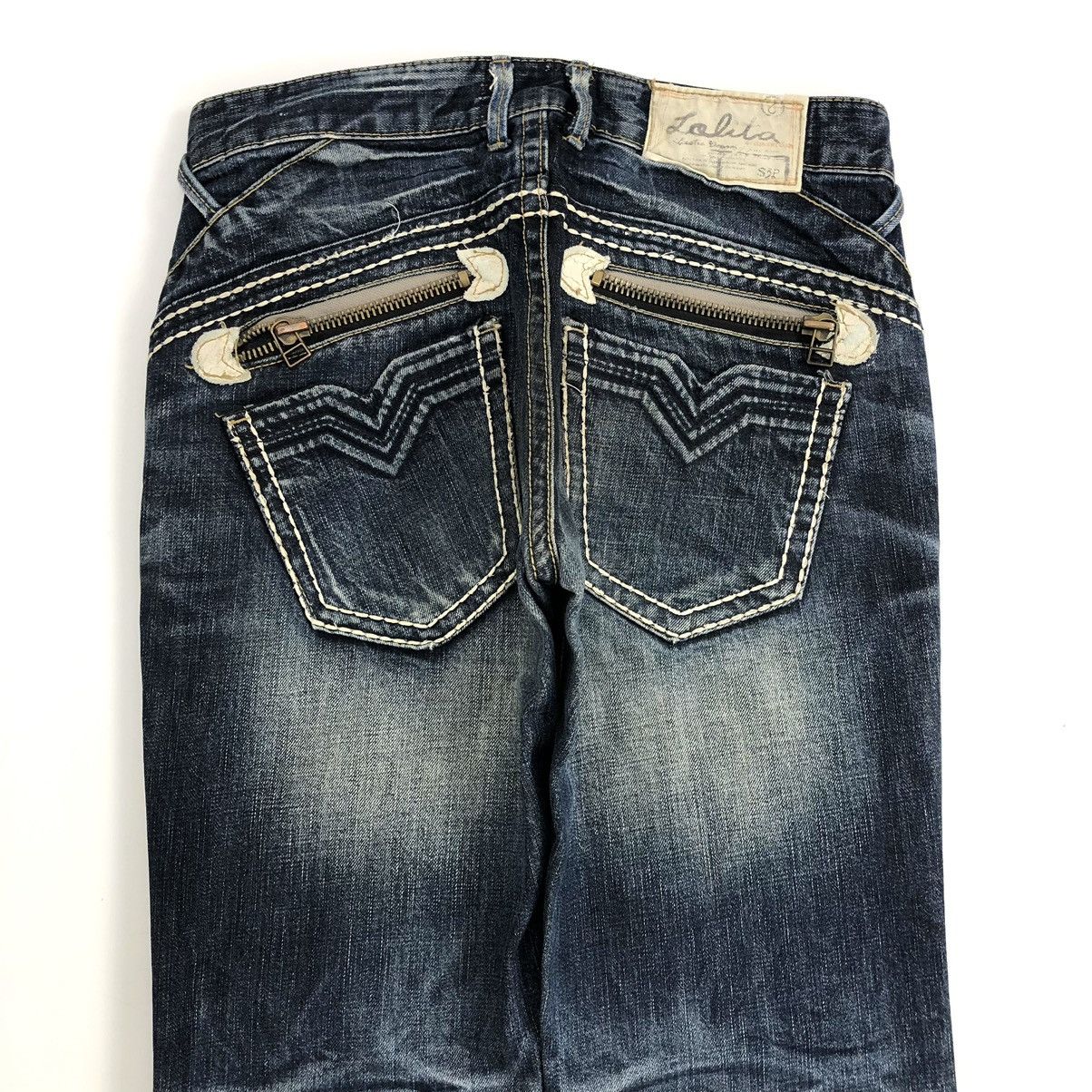 If Six Was Nine 2000s Lolita Distressed Mudmax Lgb Bootcut Flared Jeans Y2K Size US 29 - 13 Thumbnail