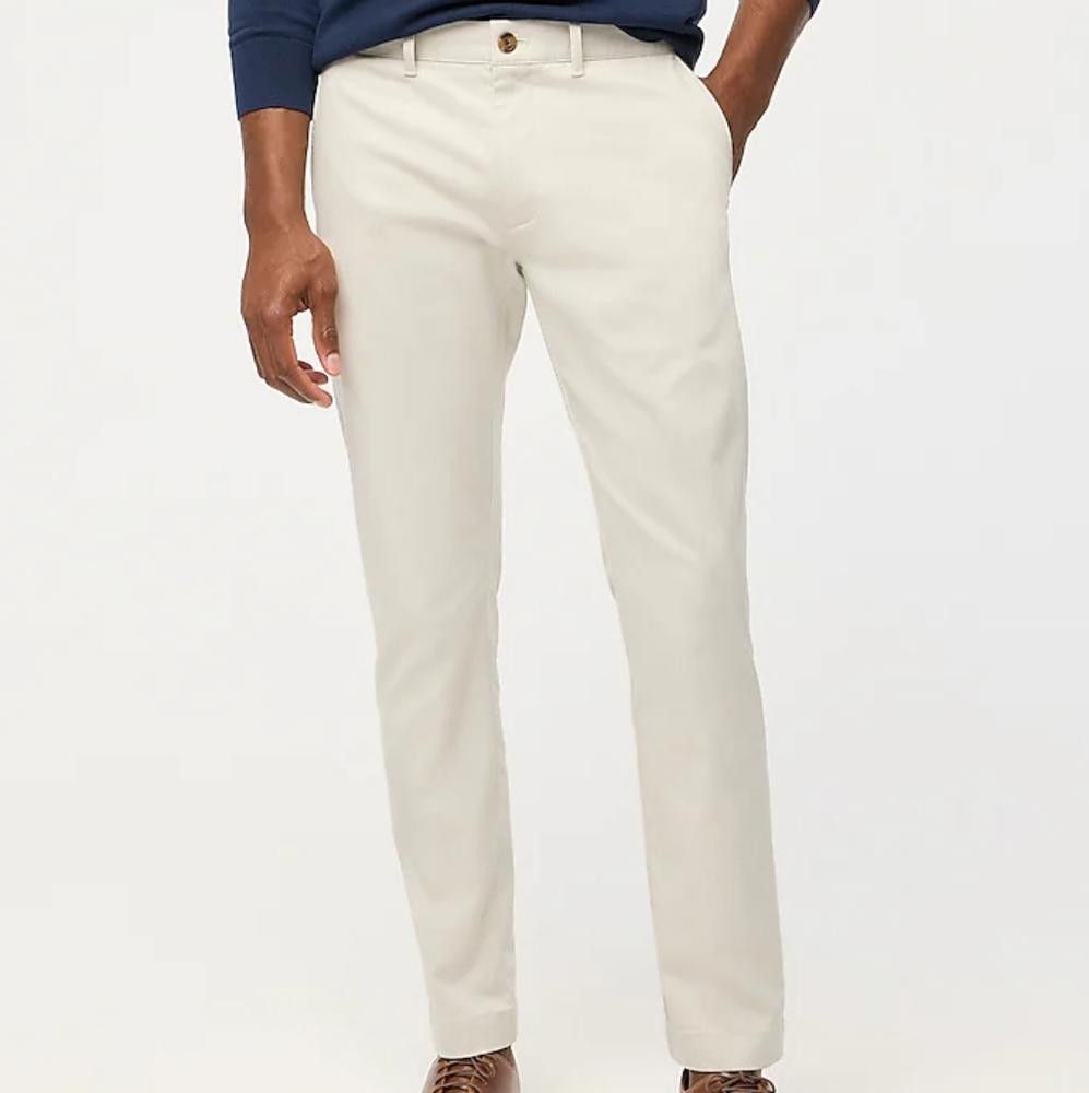 J.Crew J Crew Slim Fit Flex Chino Pant in White Size US 34 / EU 50 - 1 Thumbnail