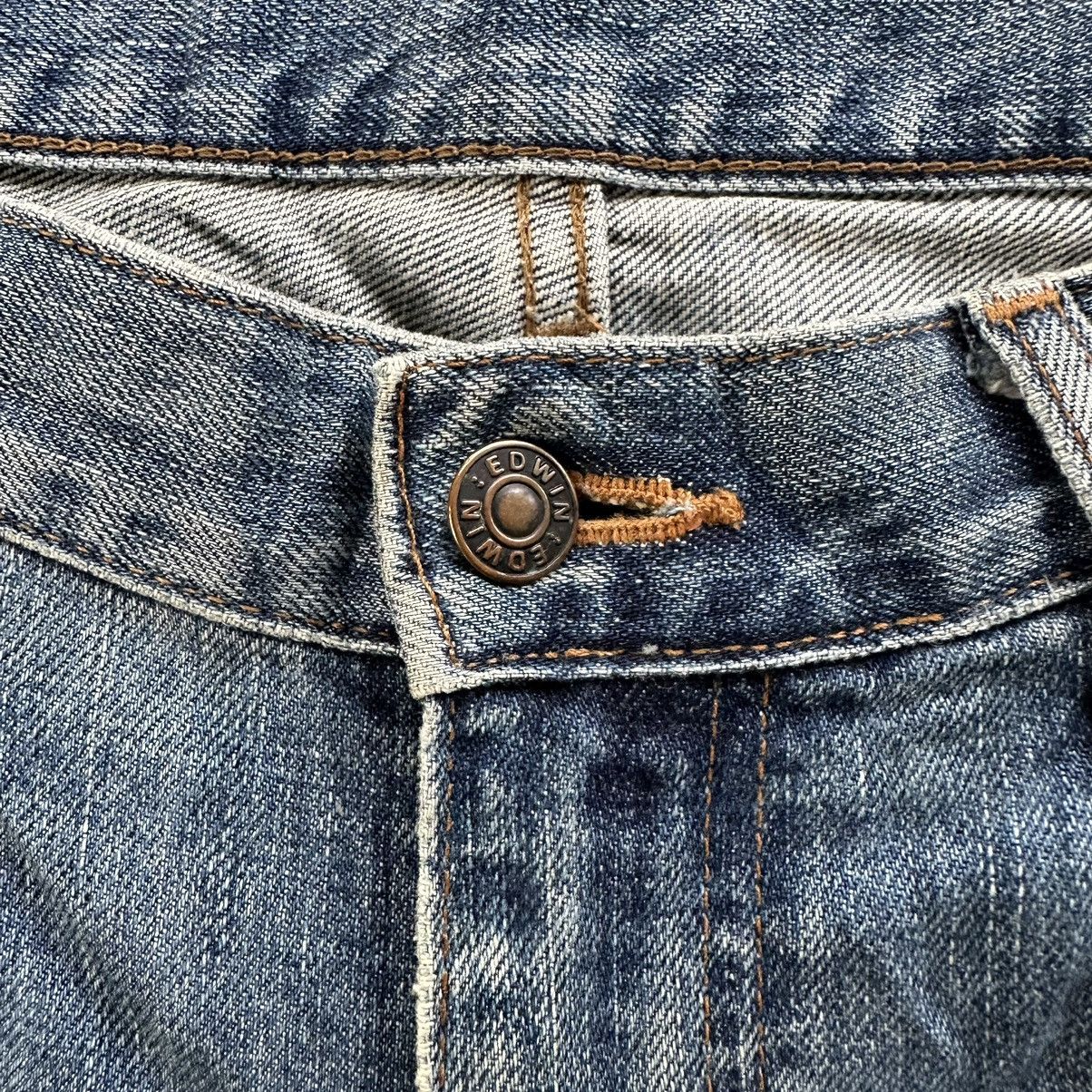 Japanese Brand Vintage Edwin Faded Distressed Sick Denim Jean Pant W33 Size US 33 - 6 Thumbnail