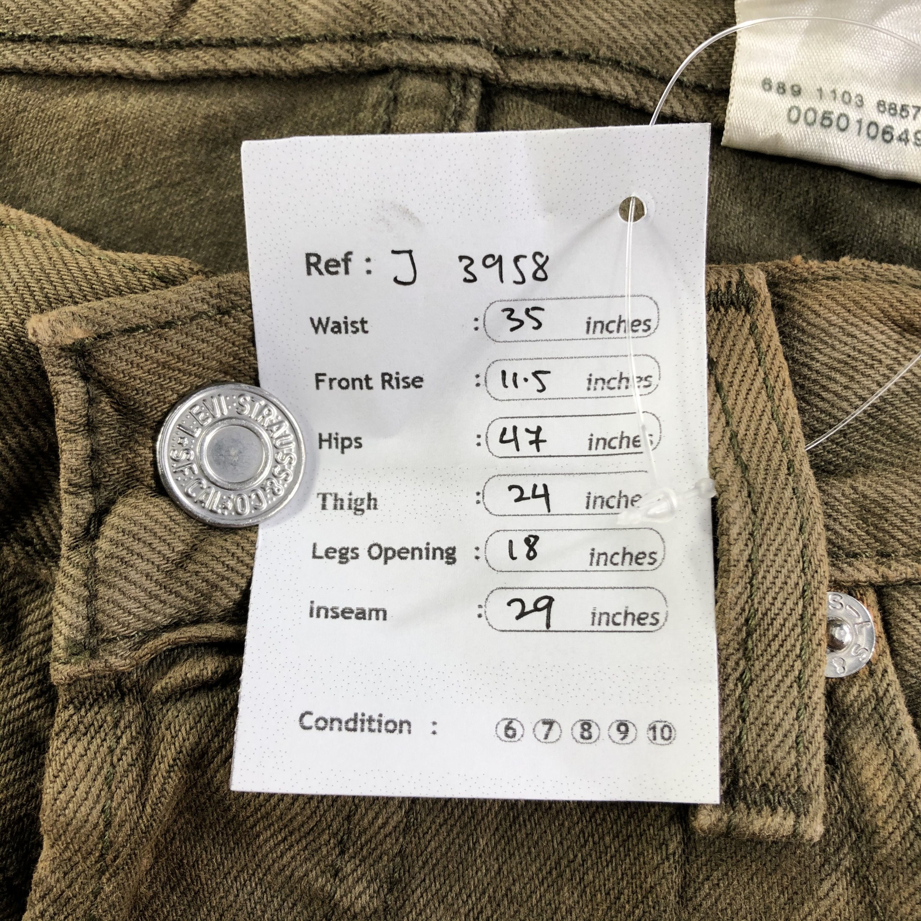 Levi's Vintage Levis 501 Jeans-J3958 Size US 35 - 13 Thumbnail