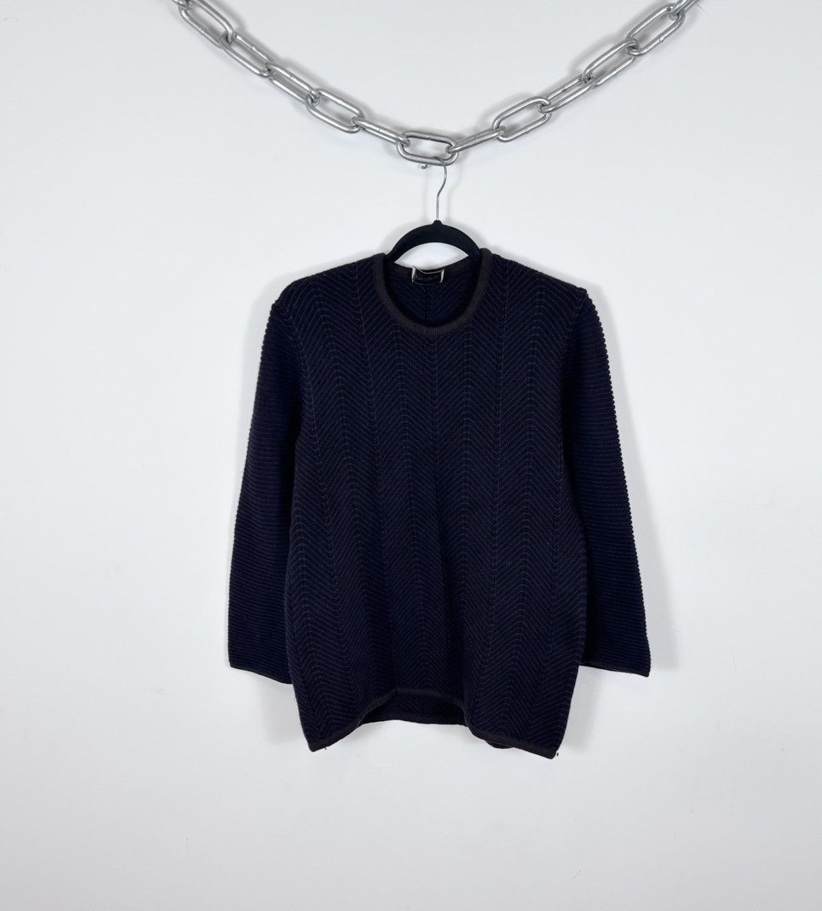 Gianfranco Ferre Vintage Gianfranco Ferre Forma Blue Brown Wool Sweater Size XL / US 12-14 / IT 48-50 - 1 Thumbnail