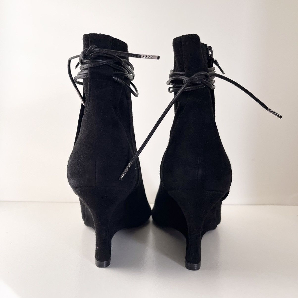 Narciso Rodriguez Narciso Rodriguez Black suede Lace-Up Wedge Boots Size US 6.5 / IT 36.5 - 18 Thumbnail