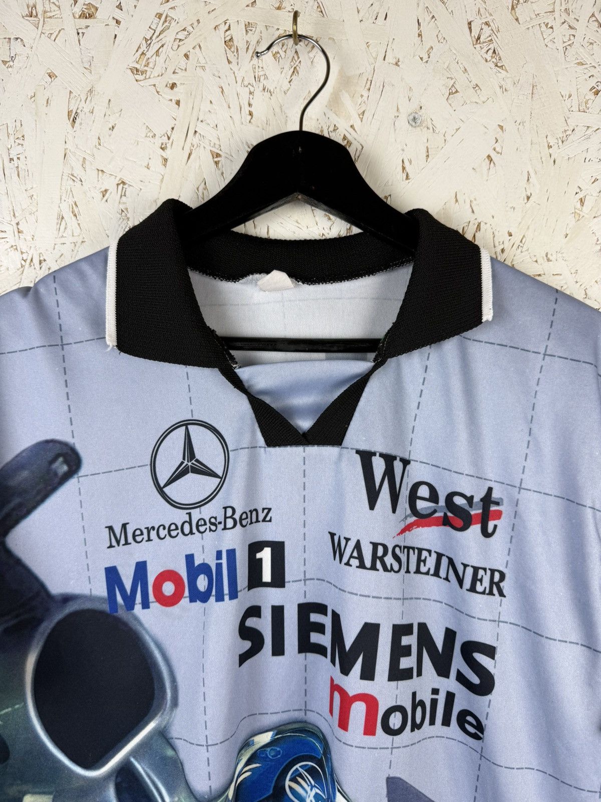 Vintage 90s Kimi Raikkonen Mercedes Benz Formula 1 Polo Jersey L Size US L / EU 52-54 / 3 - 2 Thumbnail