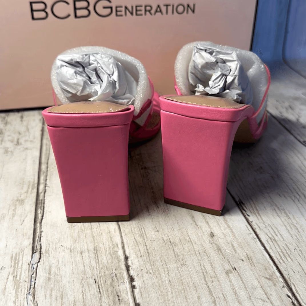 BCBGeneration BCBGeneration Mule Heel Womens 5.5 Pink Clear Strap Bubble Gum 3.5" Heel Size US 6 / IT 36 - 5 Thumbnail