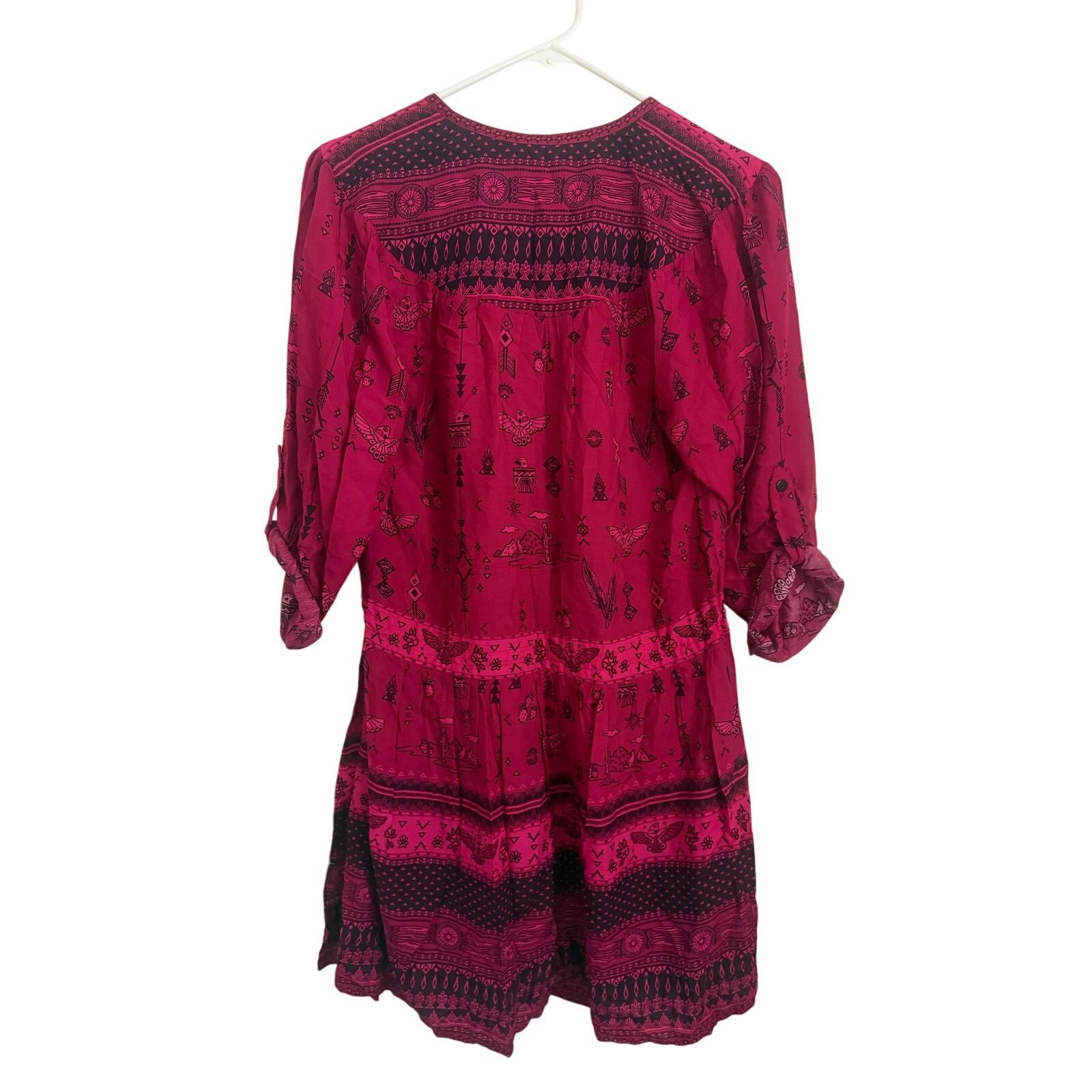 Spell Spell & The Gypsy Phoenix Play Dress Magenta Boho Mini XS Size XS / US 0-2 / IT 36-38 - 6 Thumbnail