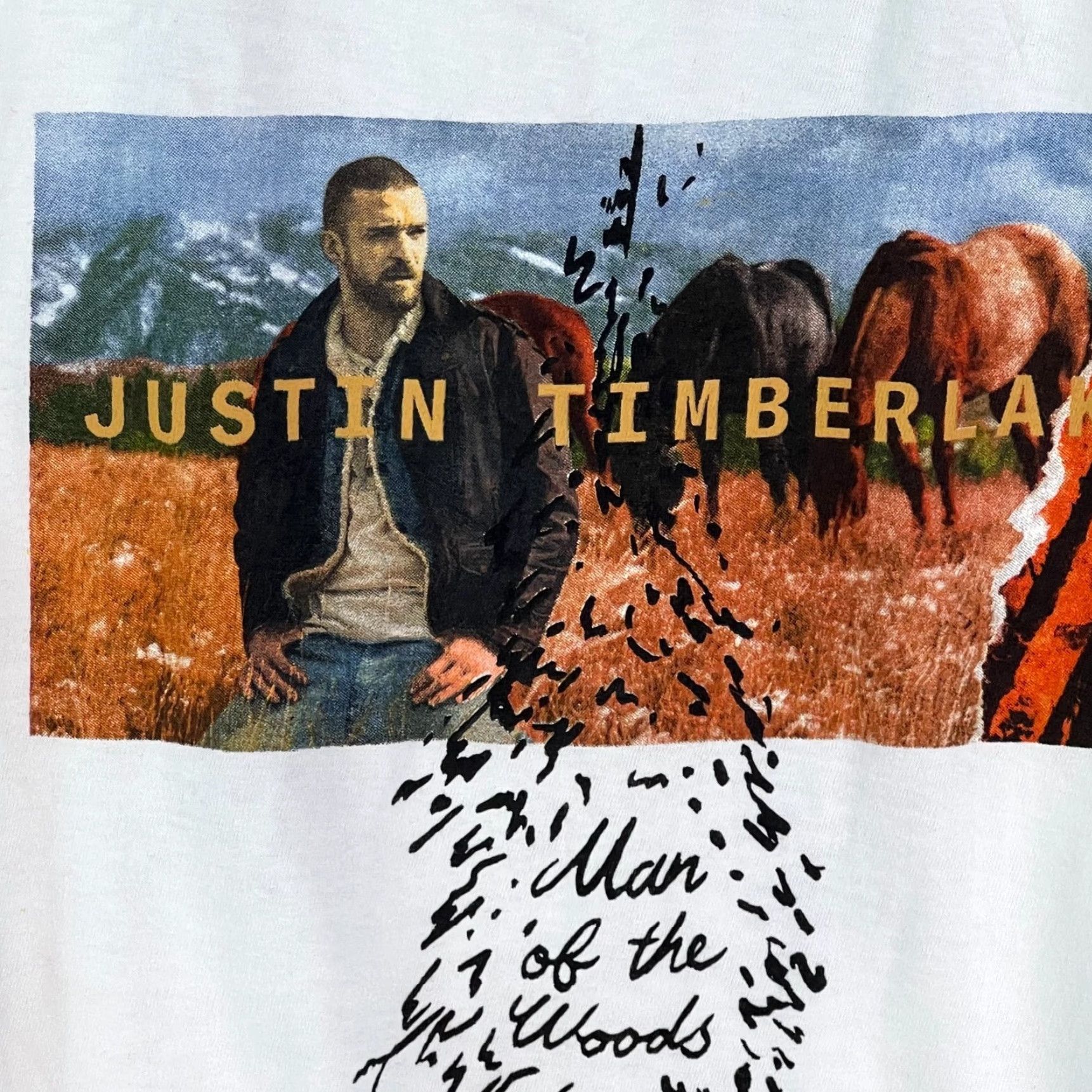 Vintage Justin Timberlake Man Of The Woods Tour Mens White Graphic Tank Top M Shirt Size US M / EU 48-50 / 2 - 2 Thumbnail