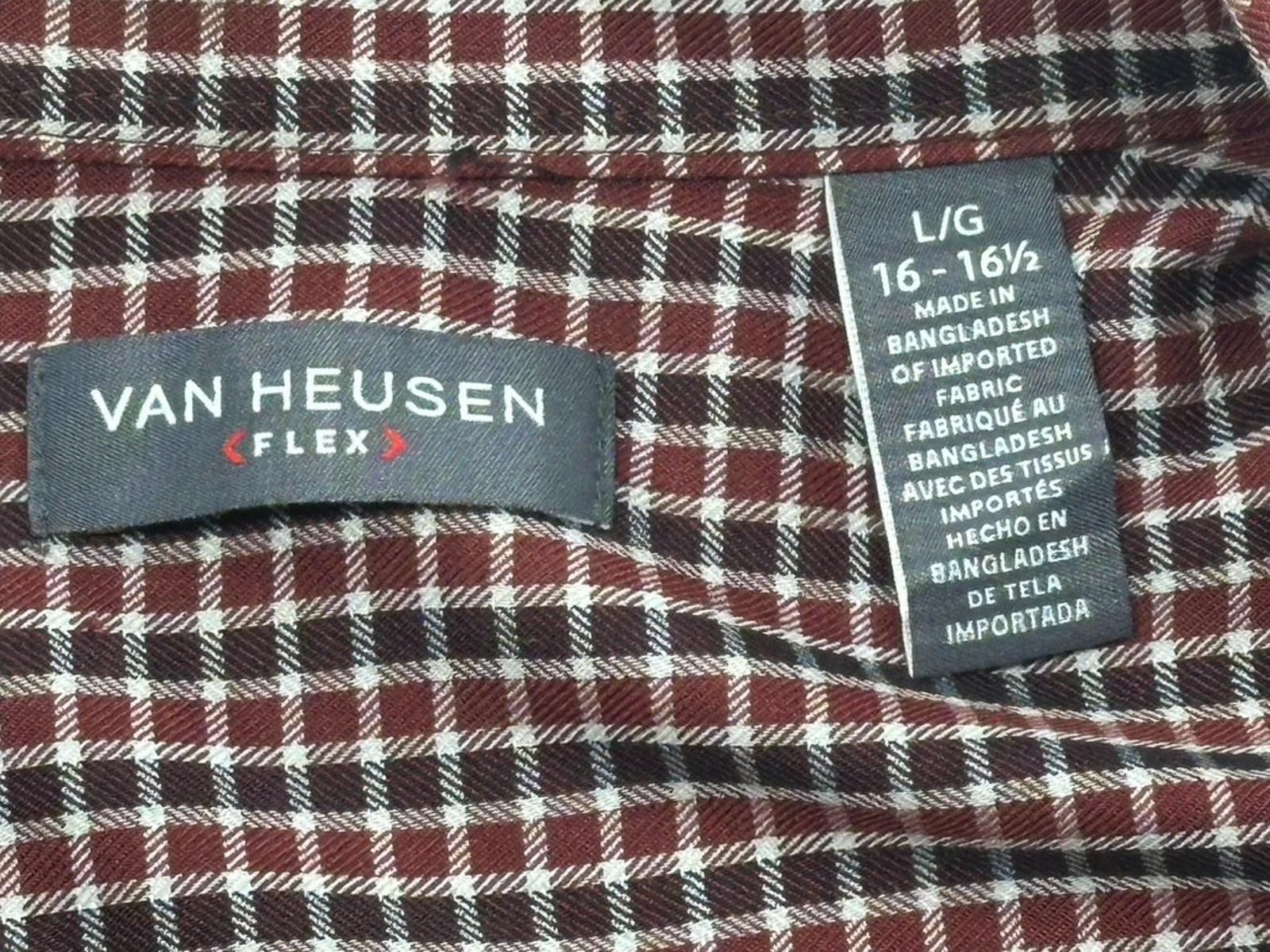 Van Heusen Van Heusen Plaid Check Flex Button Up Red Mens L 16-16.5 Size US L / EU 52-54 / 3 - 3 Thumbnail