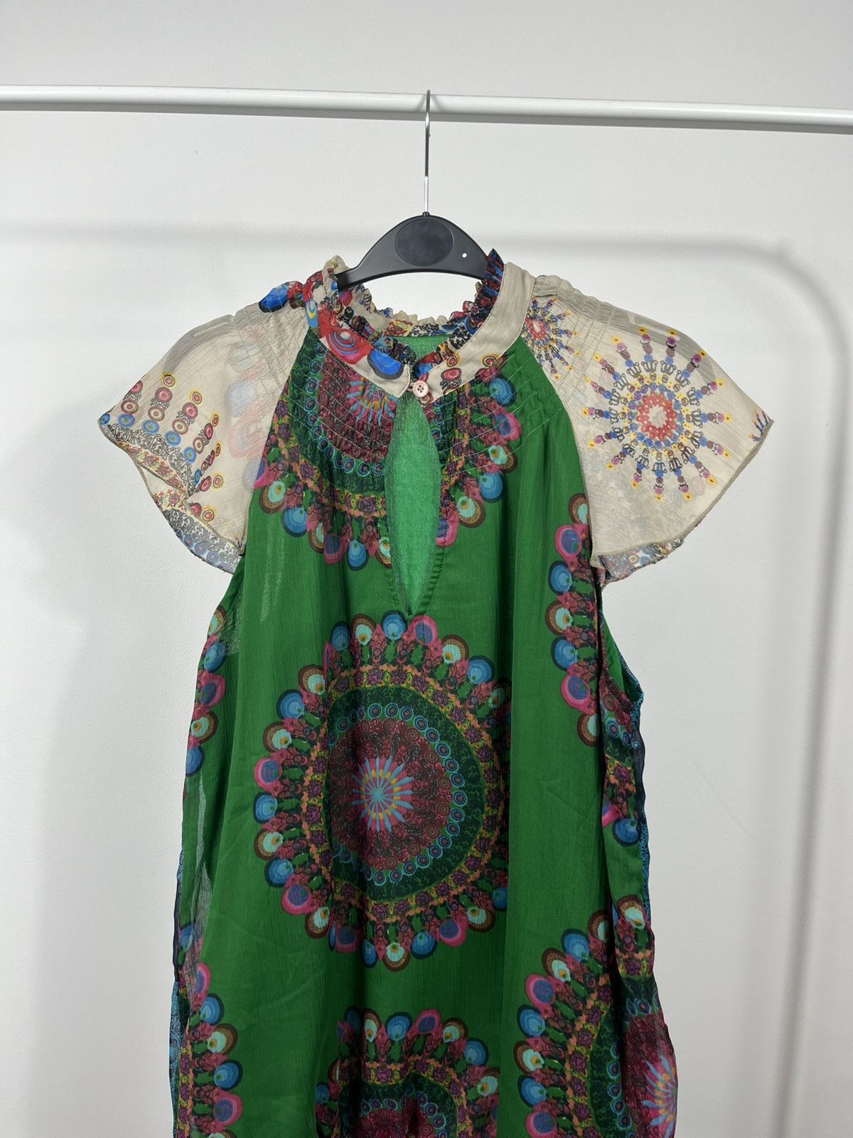 Desigual Desigual multicolor boho mini dress green abstract print L Size L / US 10 / IT 46 - 2 Thumbnail