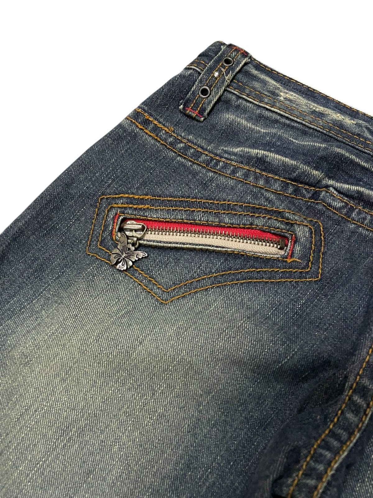 Hysteric Glamour × Japanese Brand LLC Japan Studded Mud Wash Embellished Flare Wide Leg Jeans Size US 29 - 22 Thumbnail