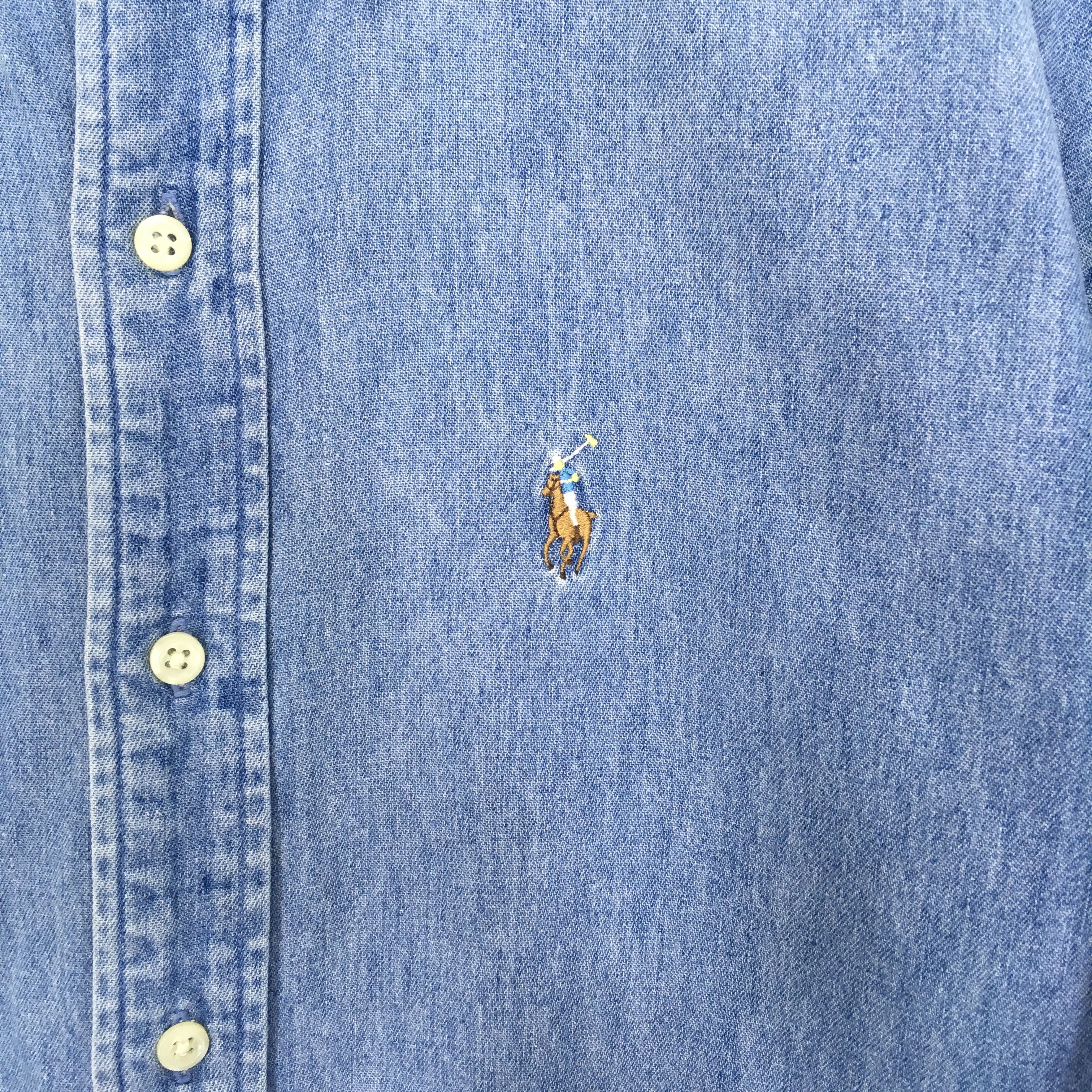 Polo Ralph Lauren Vintage Polo Ralph Lauren Denim Shirt Polo Small Pony Jean Size US L / EU 52-54 / 3 - 5 Thumbnail
