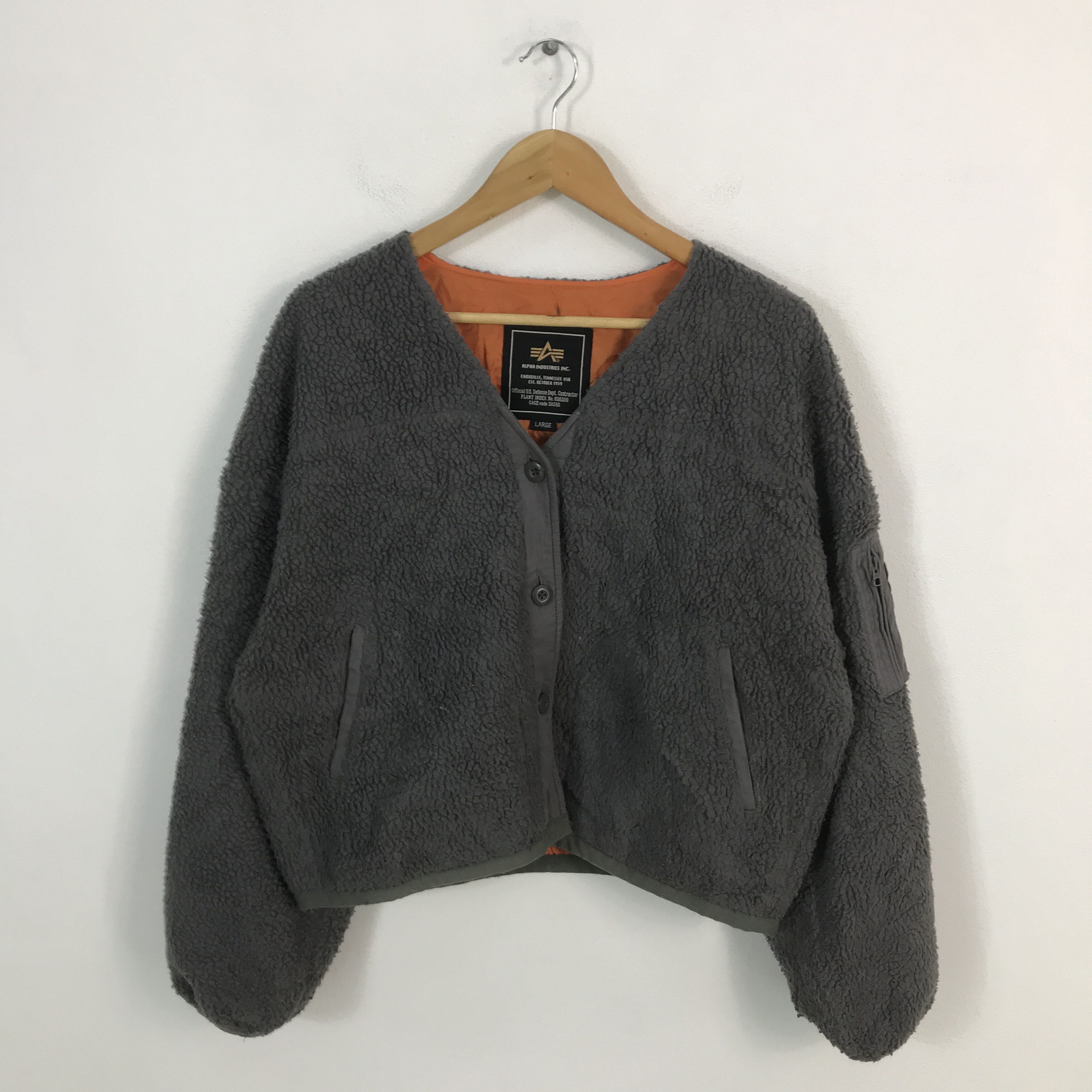 Alpha Industries × Vintage alpha industries Sherpa cardigan button jacket Size US L / EU 52-54 / 3 - 1 Thumbnail