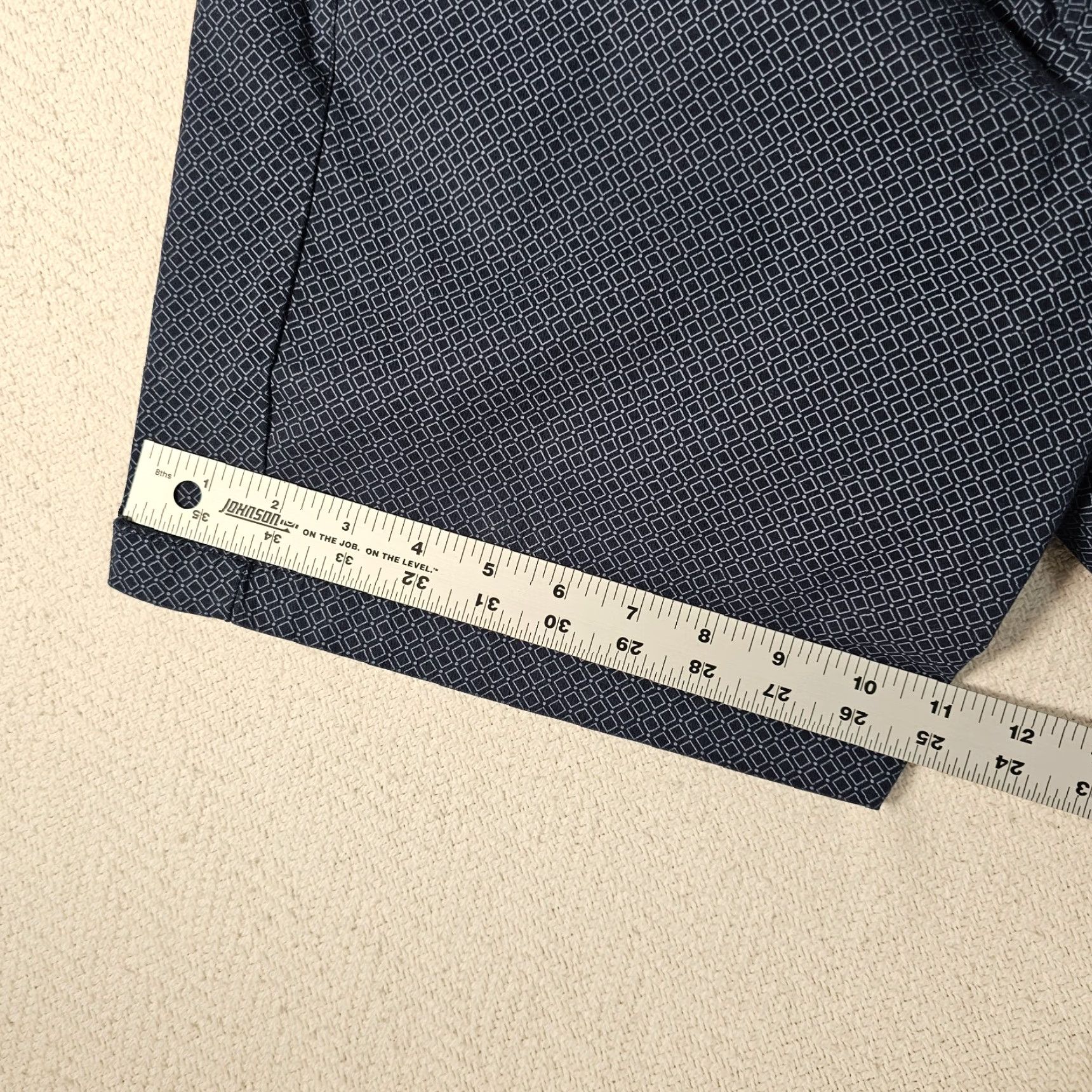 Ben Sherman BEN SHERMAN Stretch Fit Chino Shorts Geometric Blue 34 Mens Size US 34 / EU 50 - 7 Thumbnail