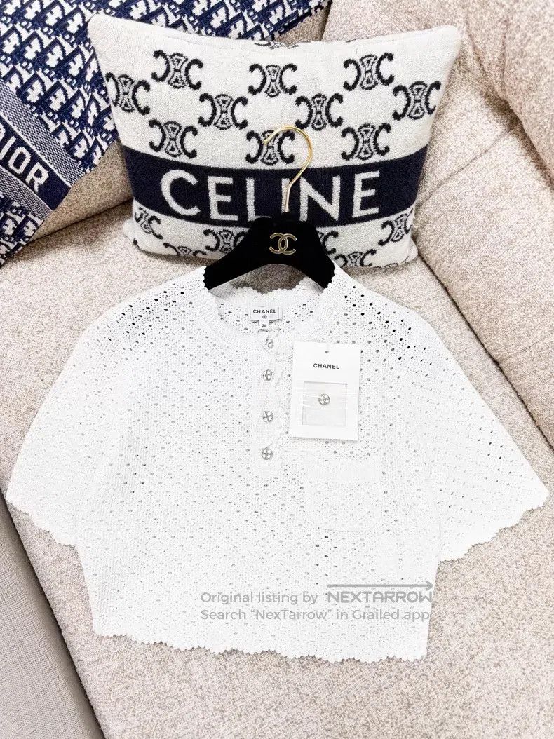 Chanel Chanel Knitted hollow short sleeves Size XS / US 0-2 / IT 36-38 - 1 Thumbnail