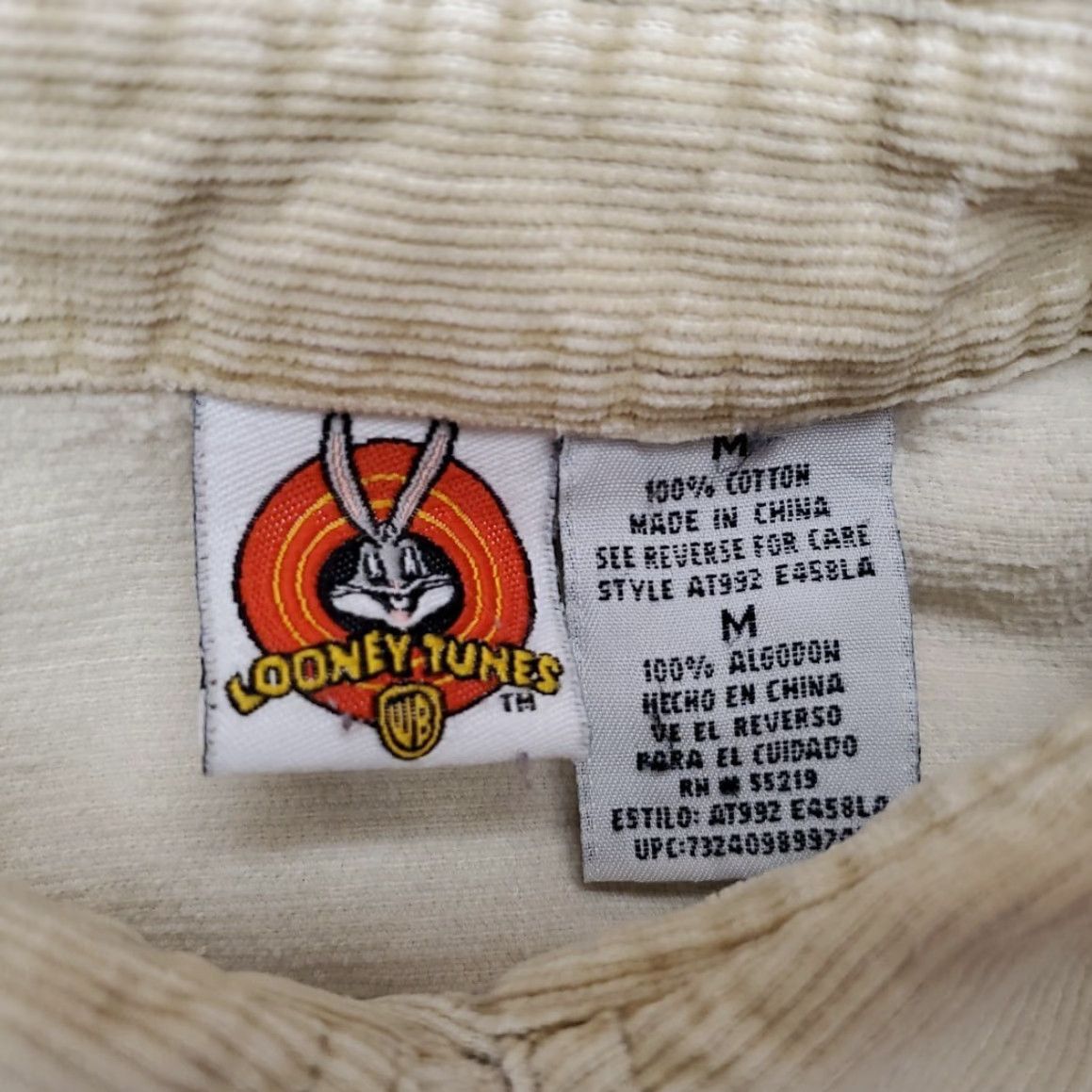 Vintage VINTAGE Looney Tunes Shirt Womens M Tan Corduroy Tweety Button Up Casual Size M / US 6-8 / IT 42-44 - 7 Thumbnail