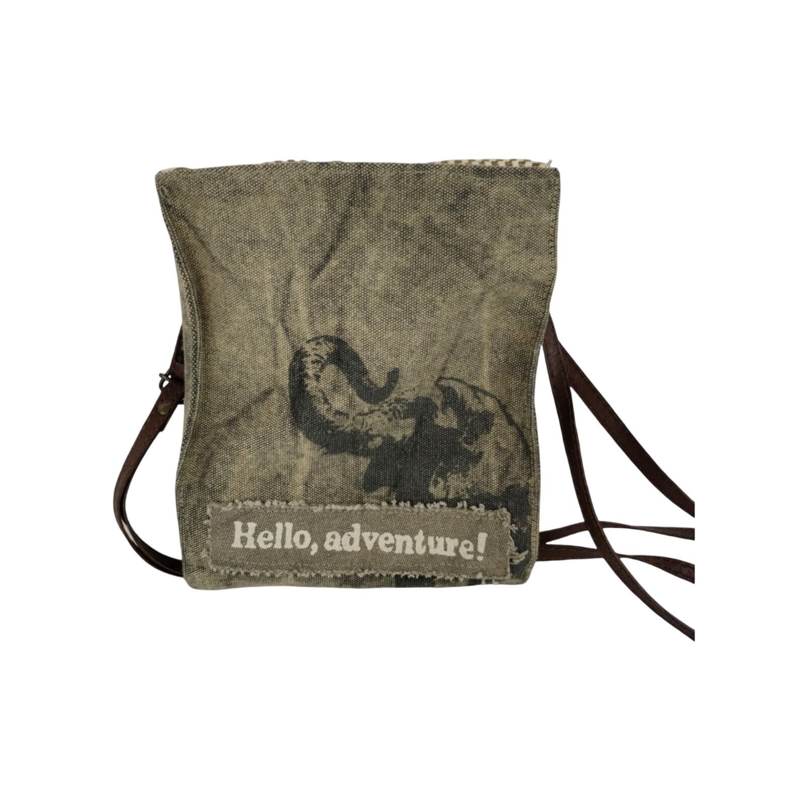 Vintage Primitives by Kathy Hello Adventure! Crossbody Canvas Sling Size ONE SIZE - 5 Thumbnail