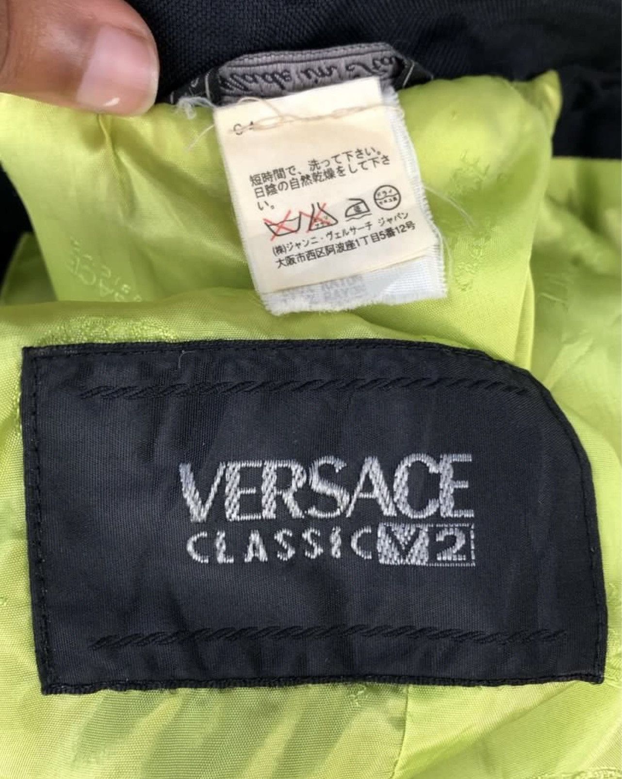 Versace 🔥VINTAGE VERSACE ITALY SINGLE-BREASTED SUIT/JACKET NAVY Size US S / EU 44-46 / 1 - 9 Thumbnail
