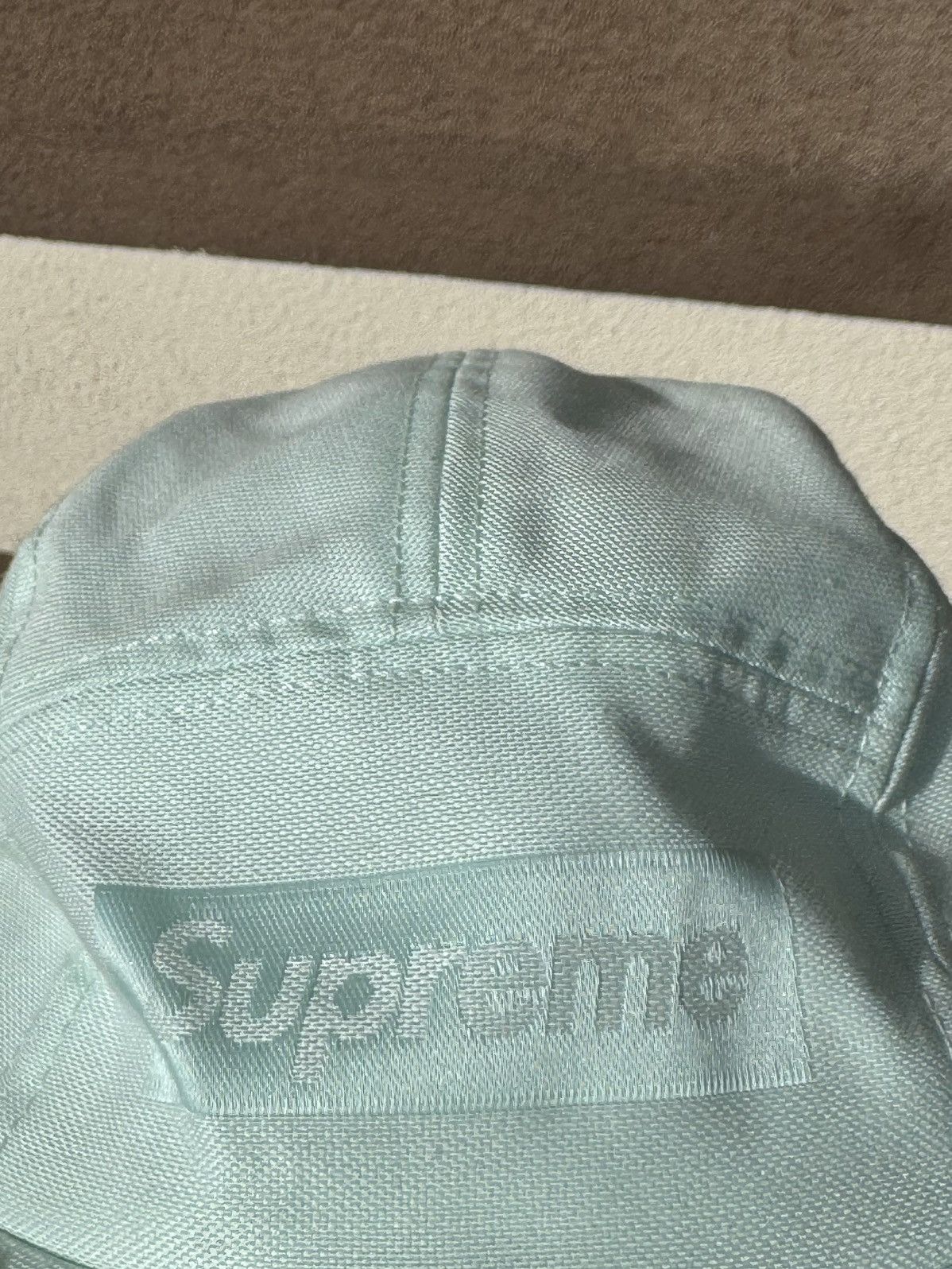 Supreme Supreme Jacquard Box Logo Camp Cap 5 Panel Turquoise Size ONE SIZE - 9 Thumbnail