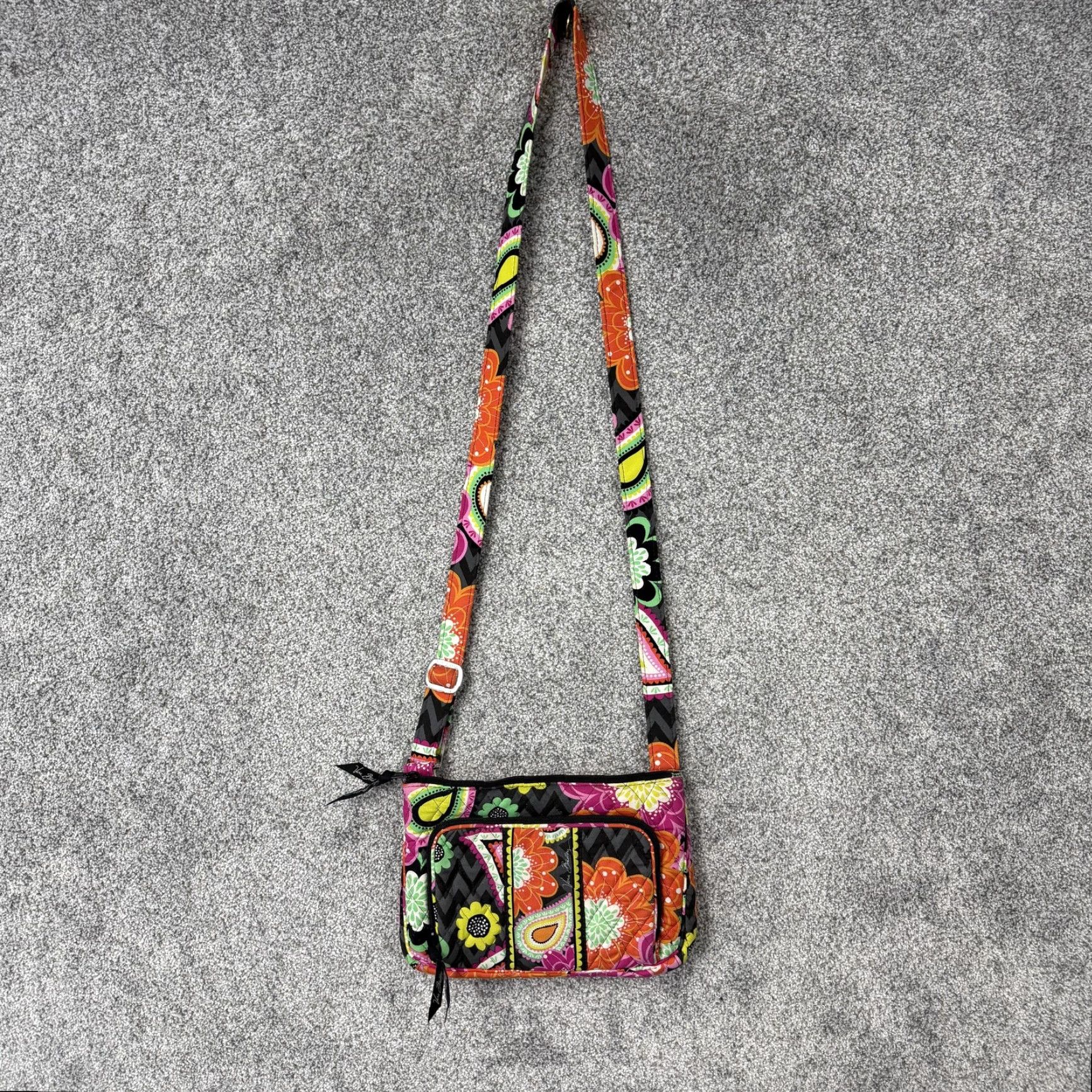 Vera Bradley Vera Bradley Crossbody Bag Small Pink Orange Floral Quilted Cotton Boho Travel Multicolor Pattern Women's Small Colorful Flower USA Womens Size ONE SIZE - 2 Thumbnail