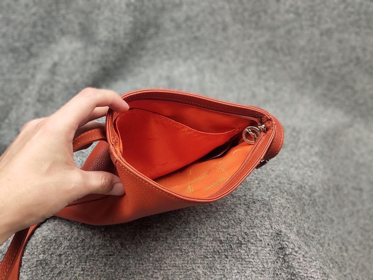 Longchamp longchamp Design orange leather shoulder messenger Handbag Size ONE SIZE - 16 Thumbnail