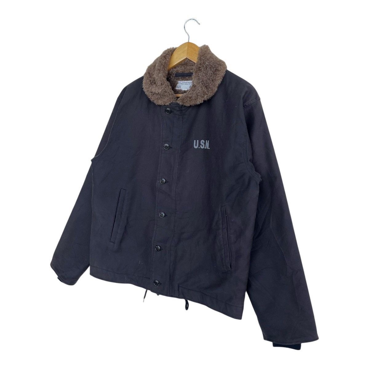 Vintage U.S.N. N-1 Deck Jacket Navy Seal Brown/Dark Olive