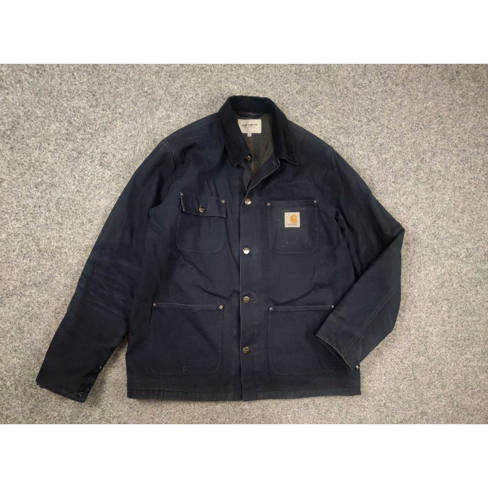 Carhartt VINTAGE Carhartt michigan coat Navy Blue Faded Canvas Linen Pocket Jacket USA Size US L / EU 52-54 / 3 - 3 Thumbnail