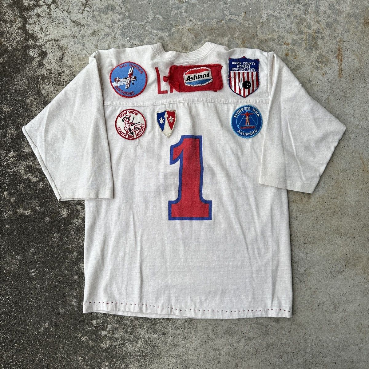 Vintage Number 1 American College Football Jersey hippie patch tee Size US L / EU 52-54 / 3 - 1 Thumbnail